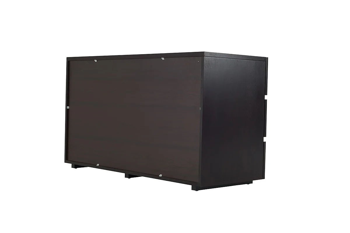 28 Wenge Veneer and MDF Dresser with 3 Drawers By Homeroots - Image 3