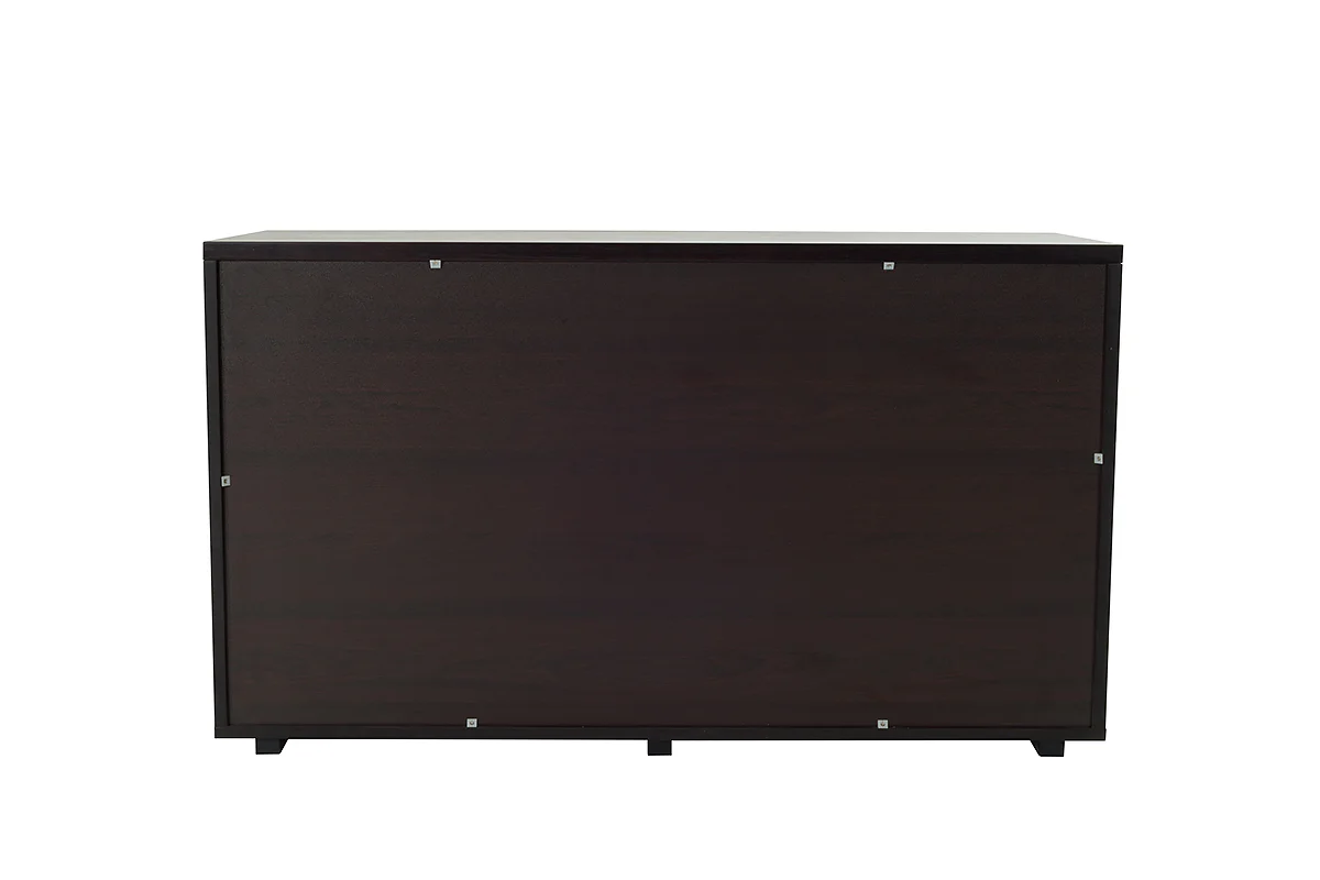 28 Wenge Veneer and MDF Dresser with 3 Drawers By Homeroots - Image 4