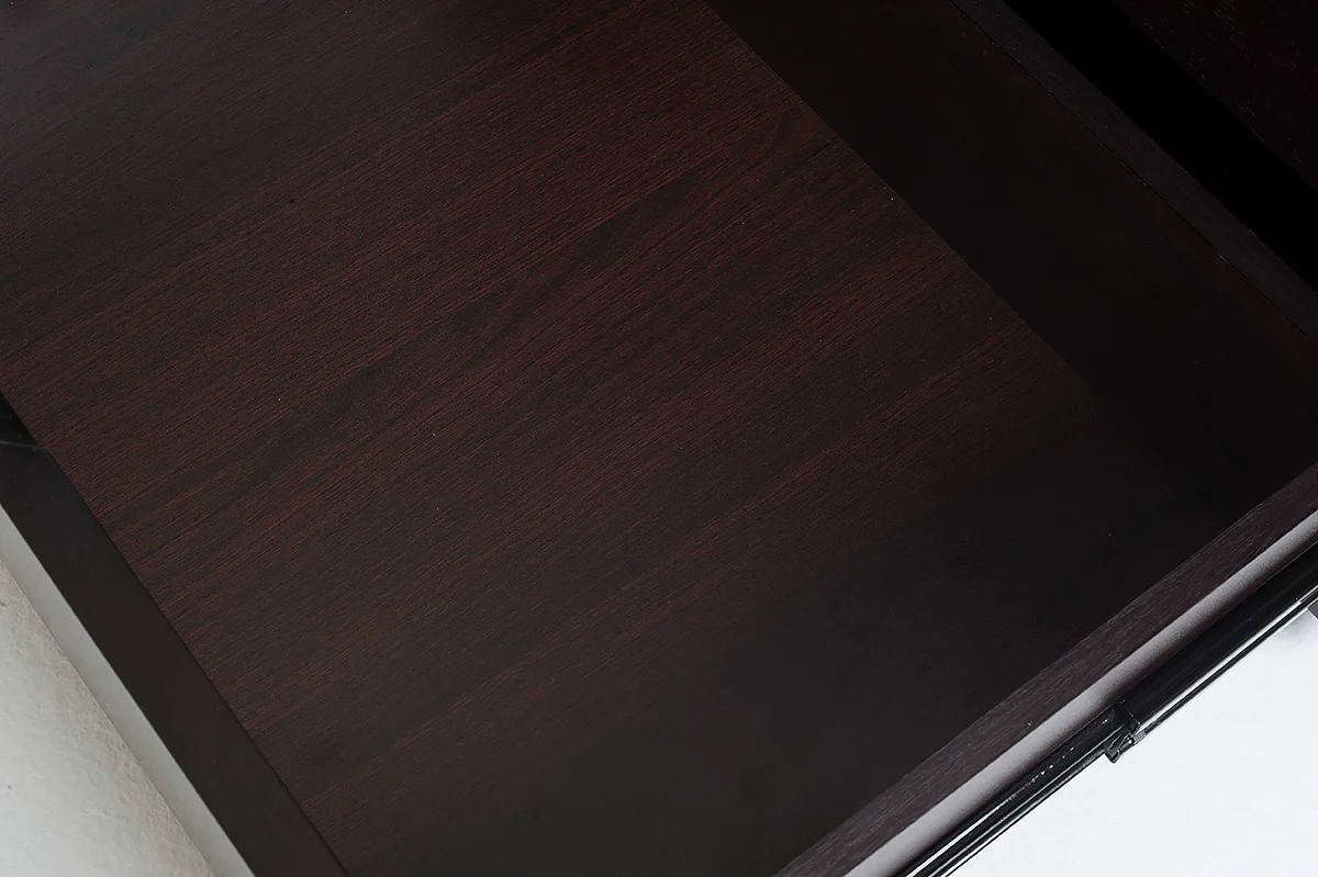 28 Wenge Veneer and MDF Dresser with 3 Drawers By Homeroots - Image 5