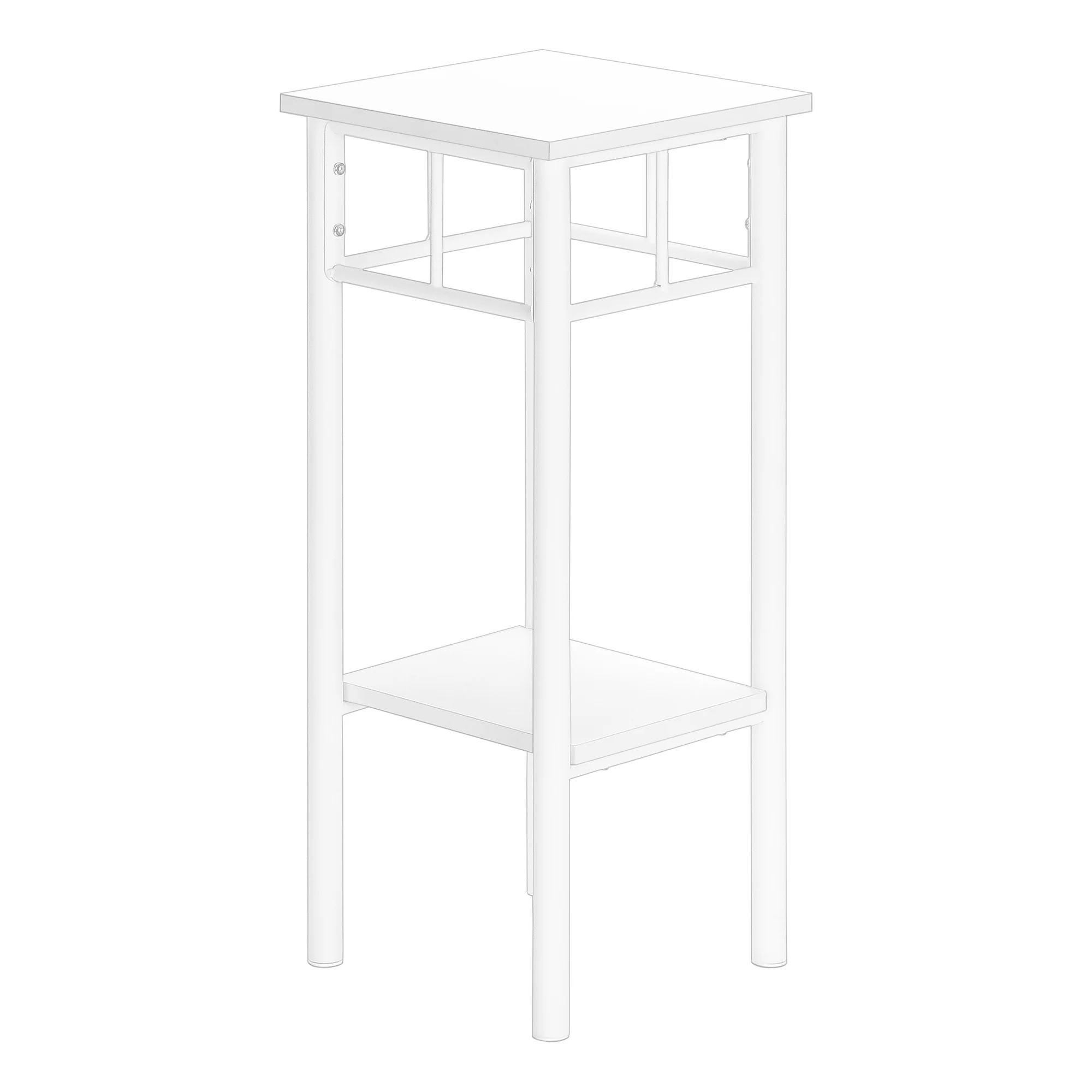 28" White End Table With Shelf By Homeroots - Image 3