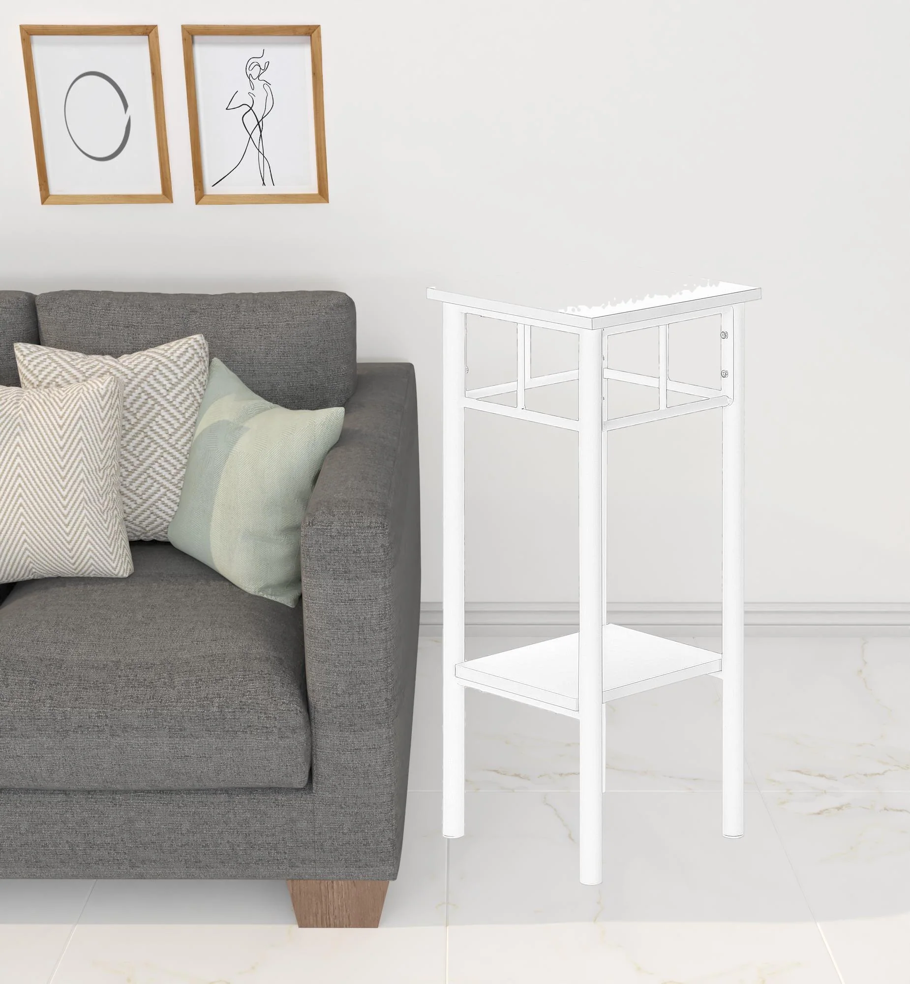 28" White End Table With Shelf By Homeroots - Image 6
