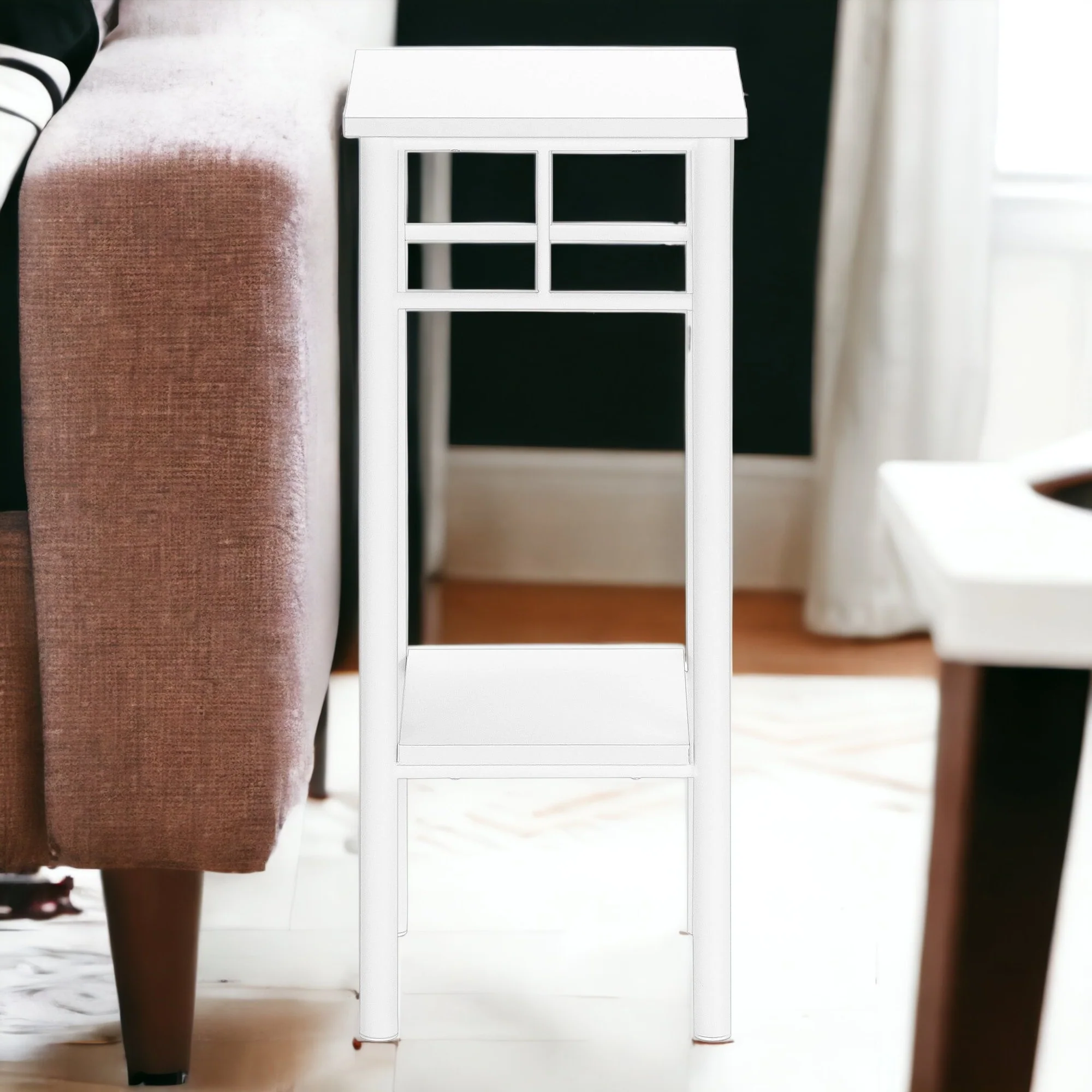 28" White End Table With Shelf By Homeroots - Image 7