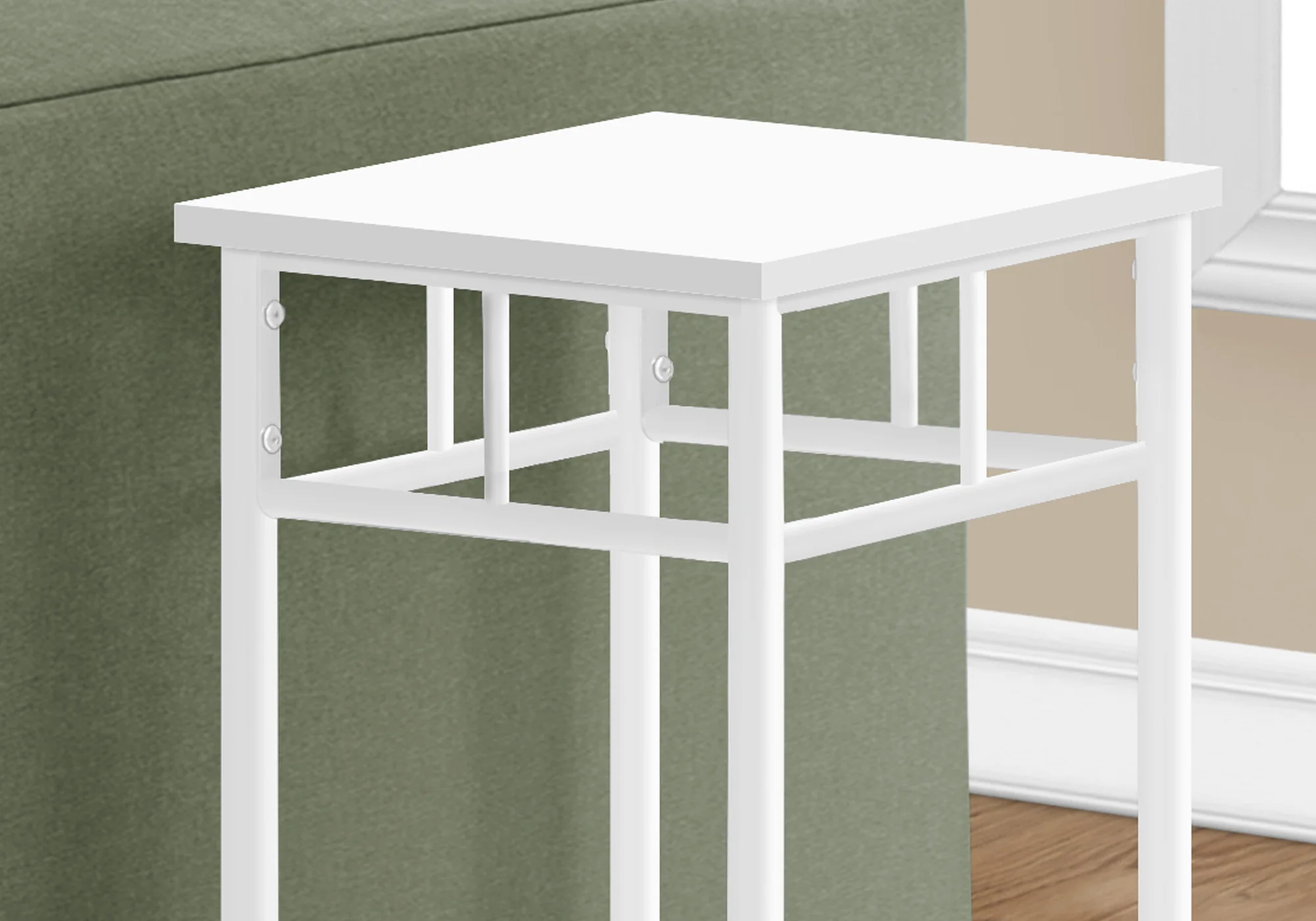 28" White End Table With Shelf By Homeroots - Image 9