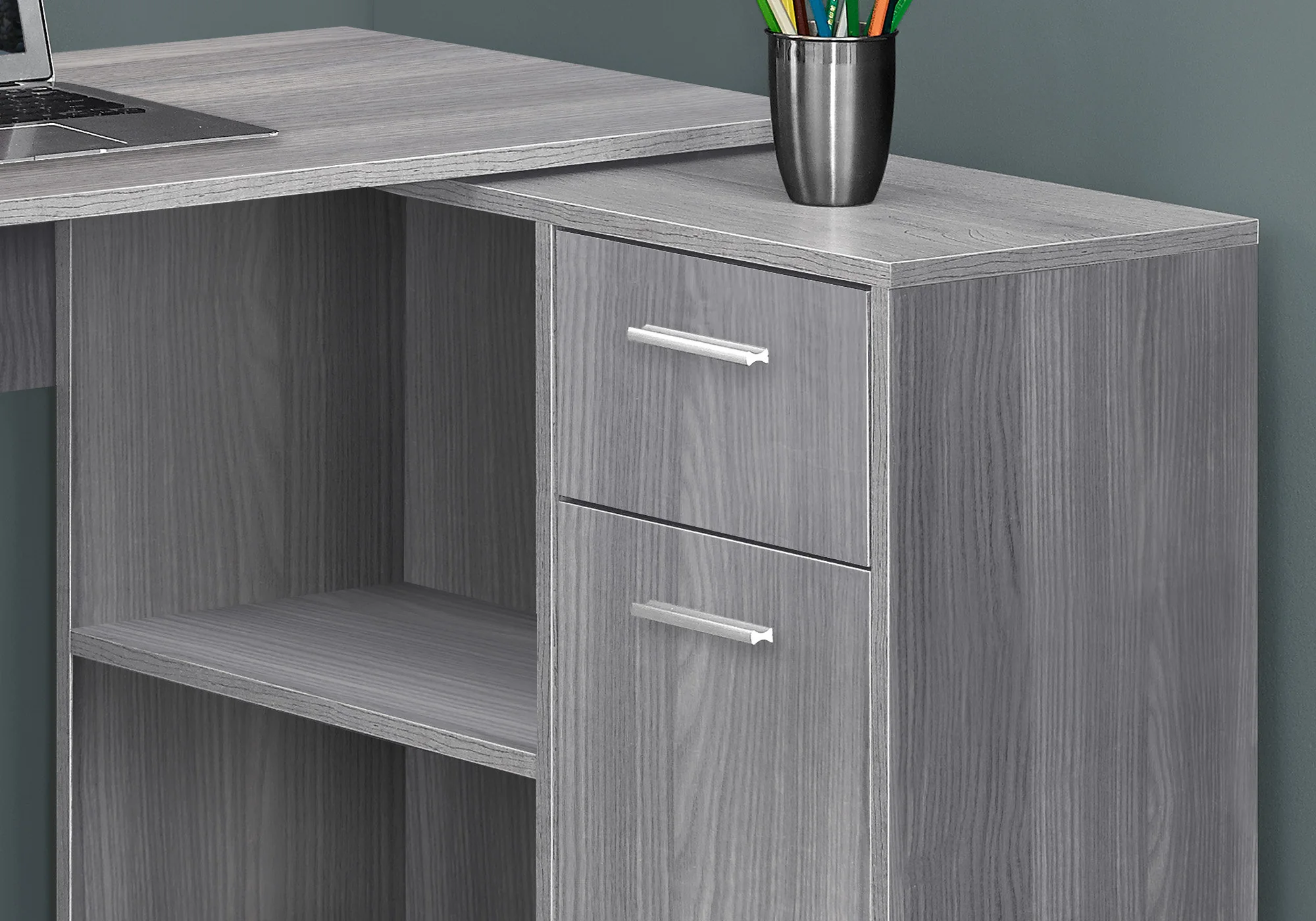 29.5" Particle Board and Laminate Computer Desk with a Storage Cabinet By Homeroots - Image 8