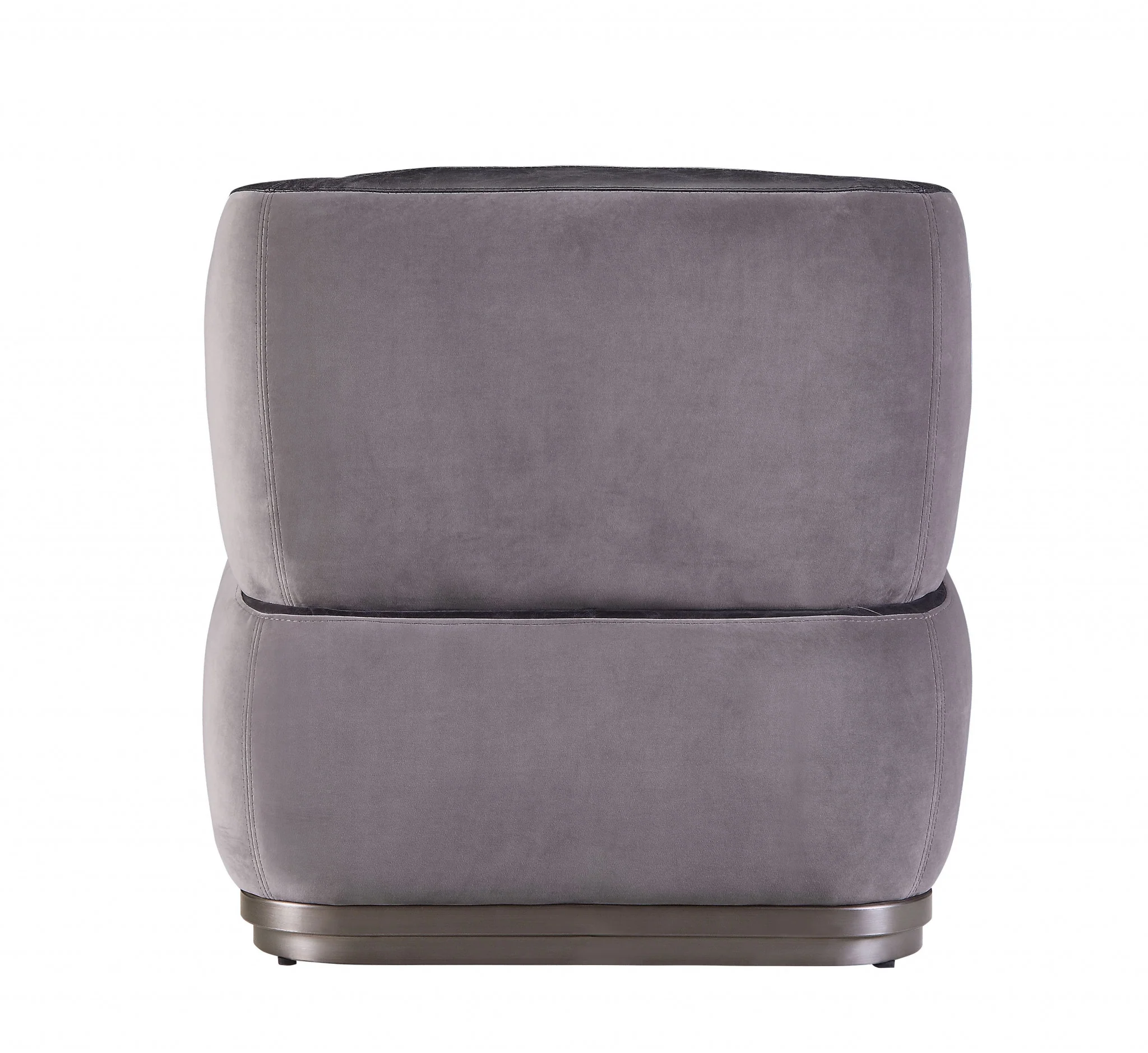 29" Antique Slate Gray Velvet And Brown Solid Color Slipper Chair By Homeroots - Image 4