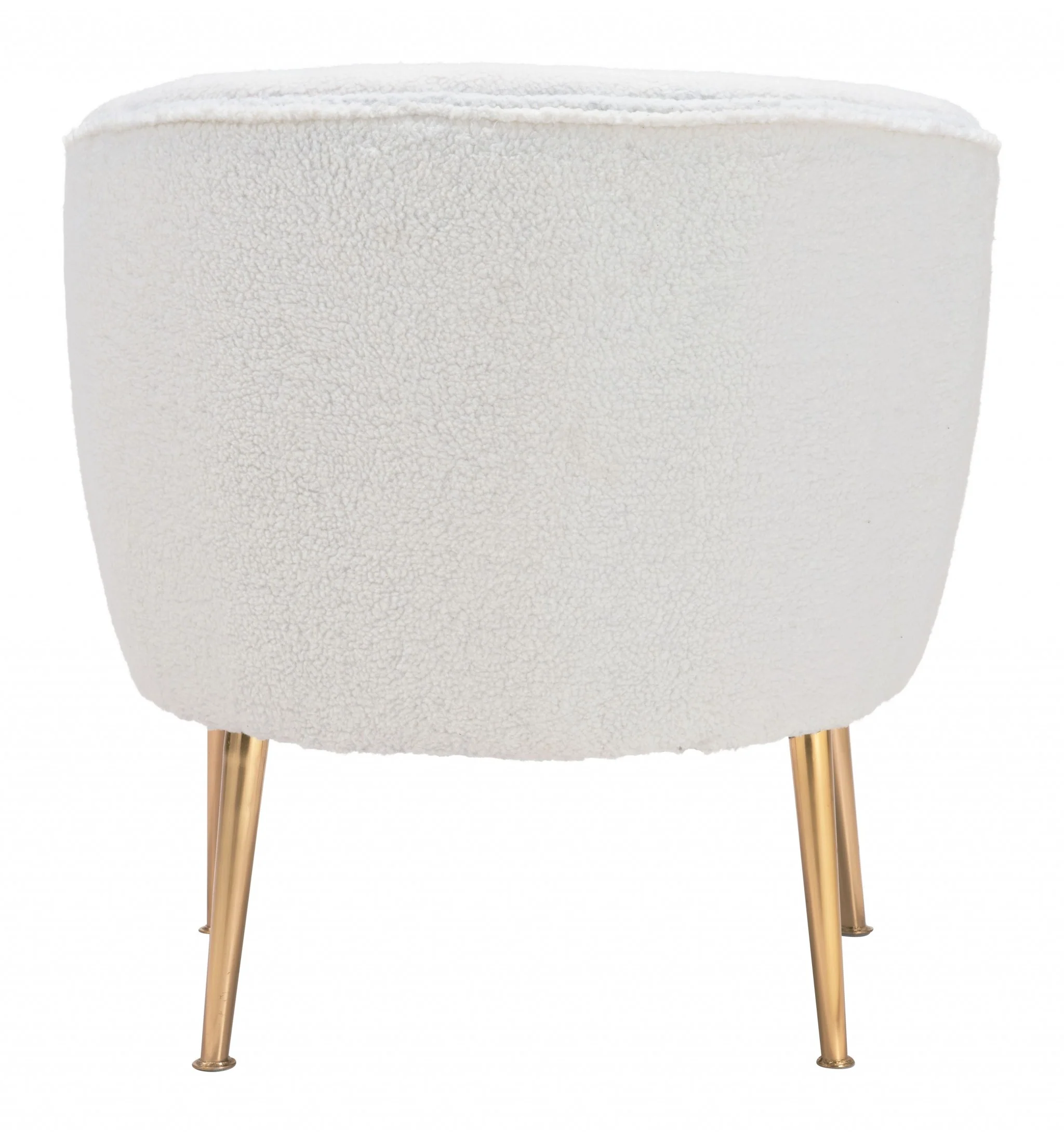 29" Beige Sherpa And Gold Arm Chair By Homeroots - Image 5