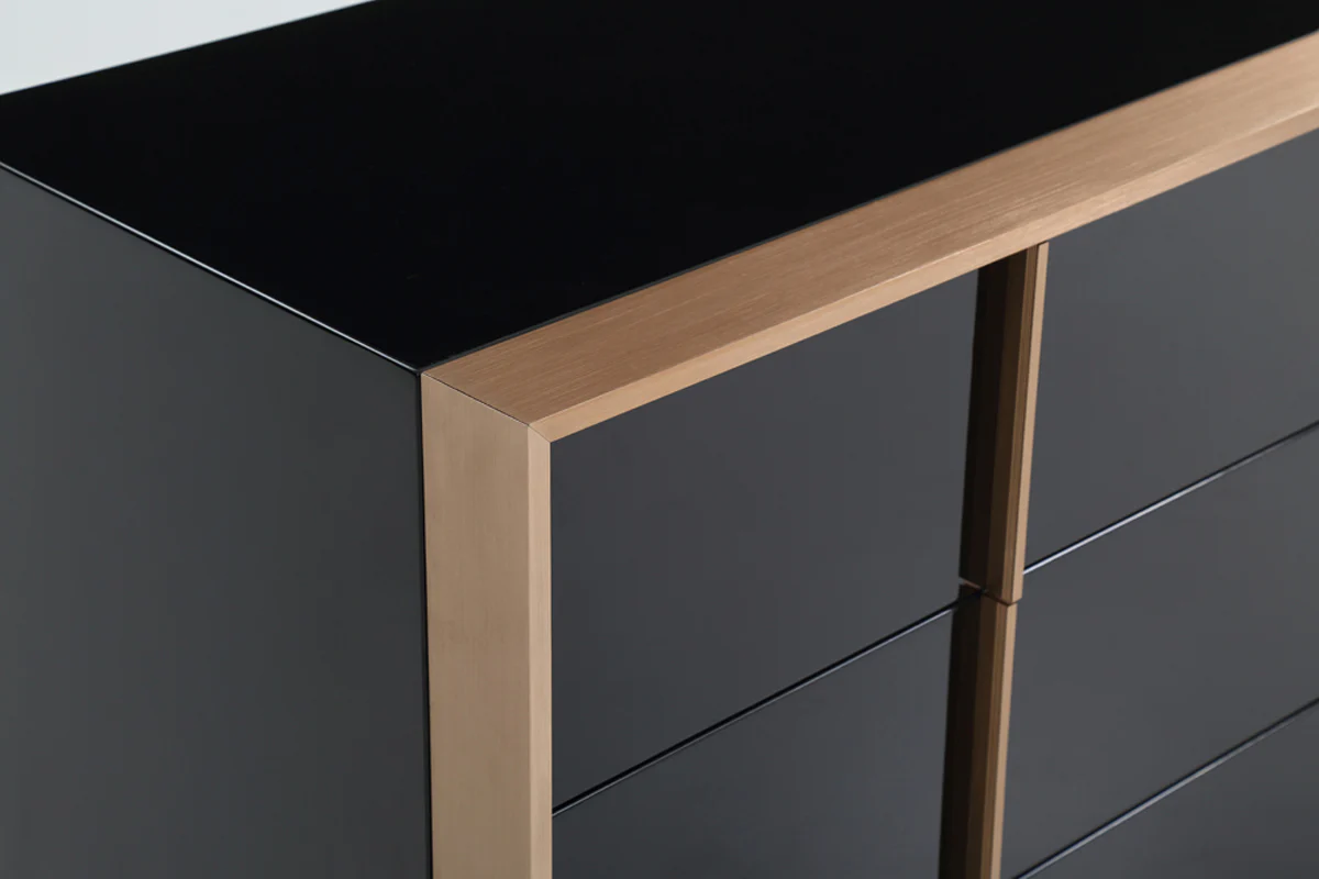 29' Black And Brushed Bronze Dresser By Homeroots - Image 5