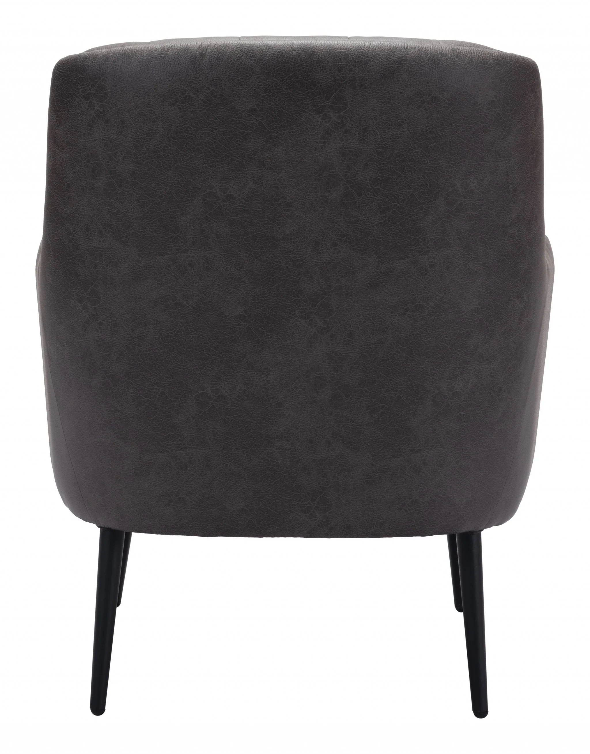 29" Black Faux Leather And Gold Tufted Arm Chair By Homeroots - Image 5