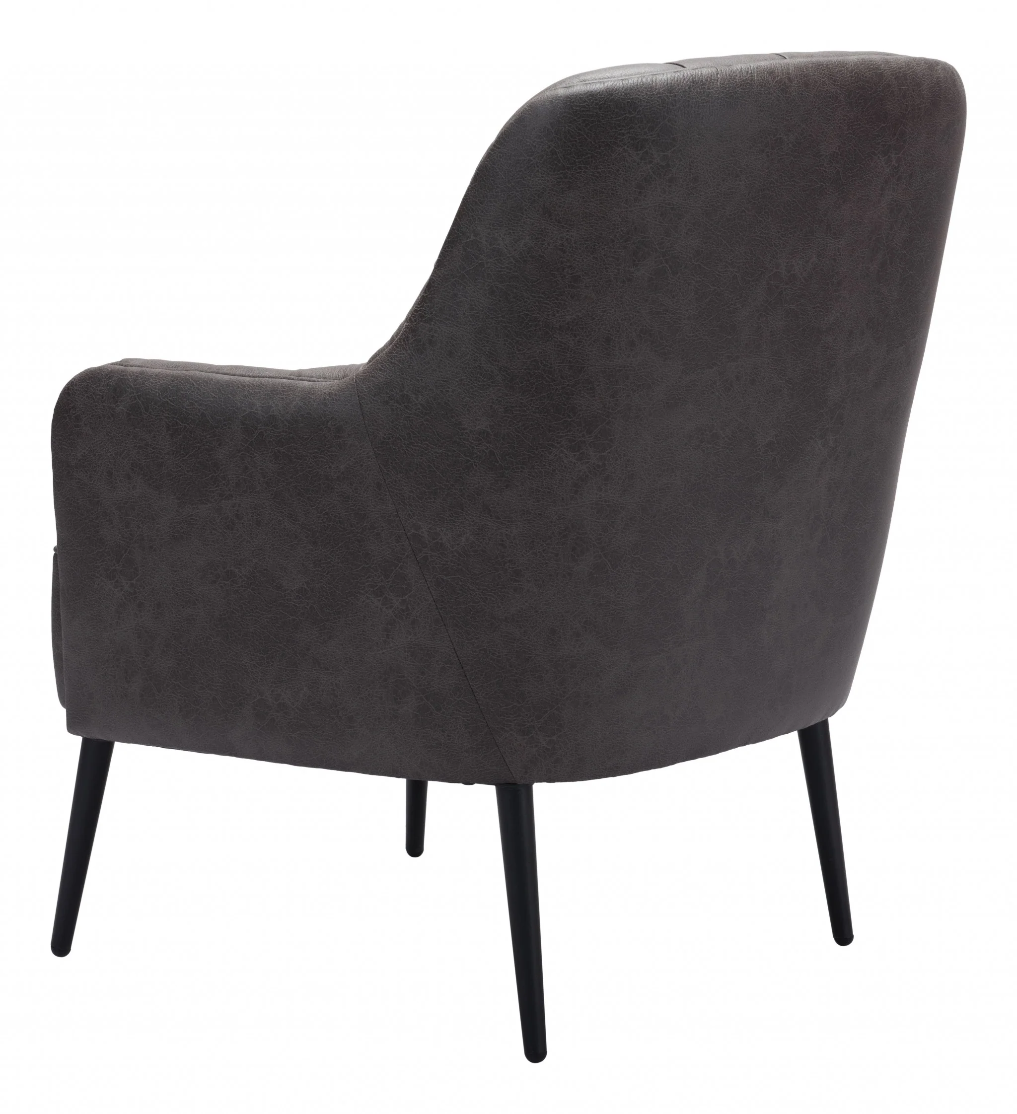 29" Black Faux Leather And Gold Tufted Arm Chair By Homeroots - Image 6