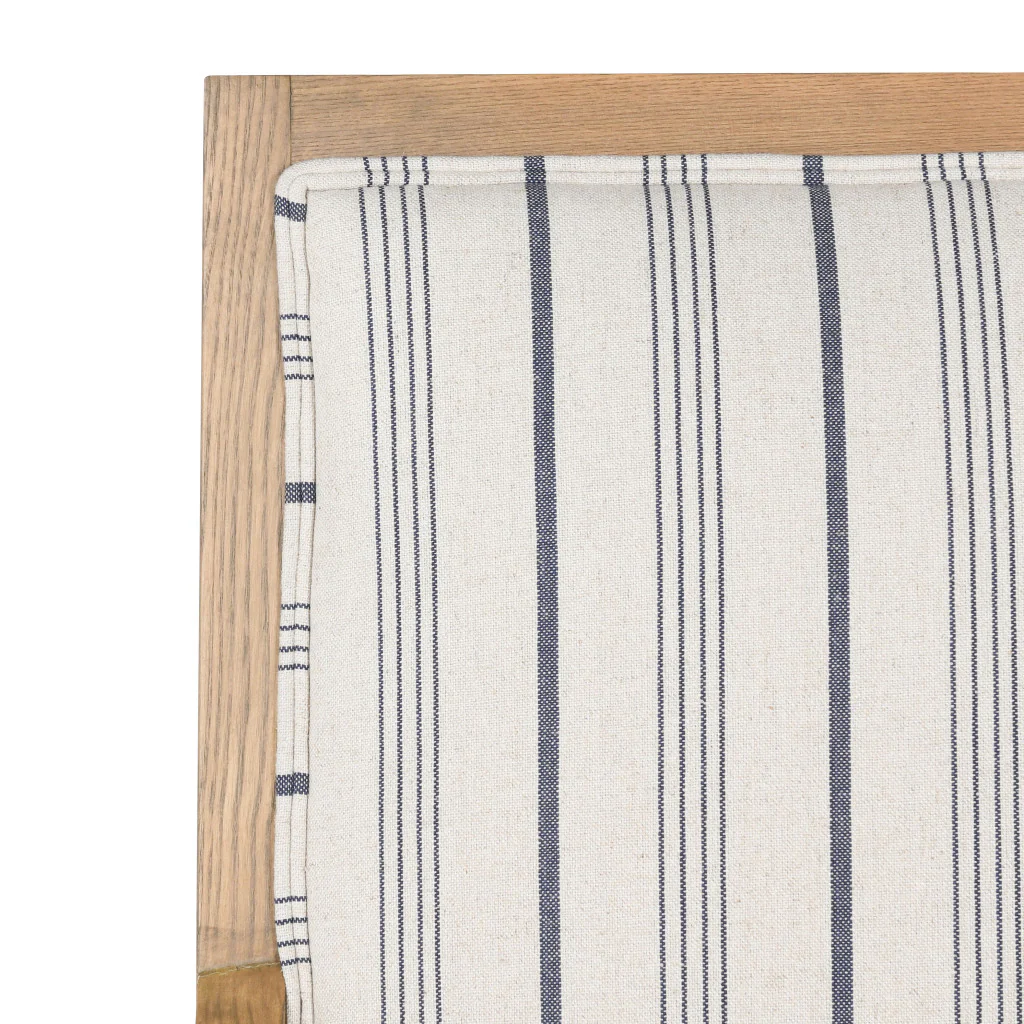 29" Blue And Ivory Linen Blend Striped Arm Chair By Homeroots - Image 4