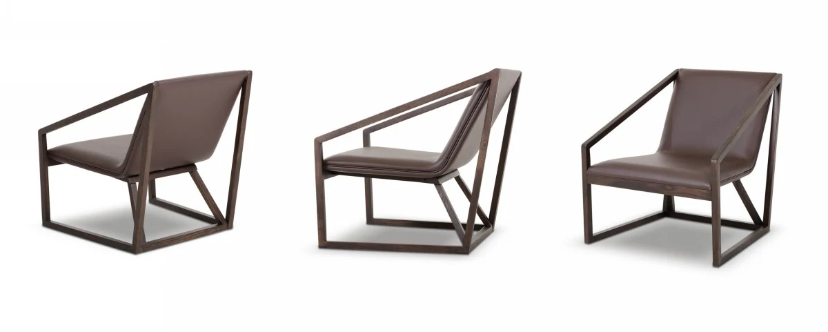 29' Brown Eco Leather Lounge Chair By Homeroots - Image 3