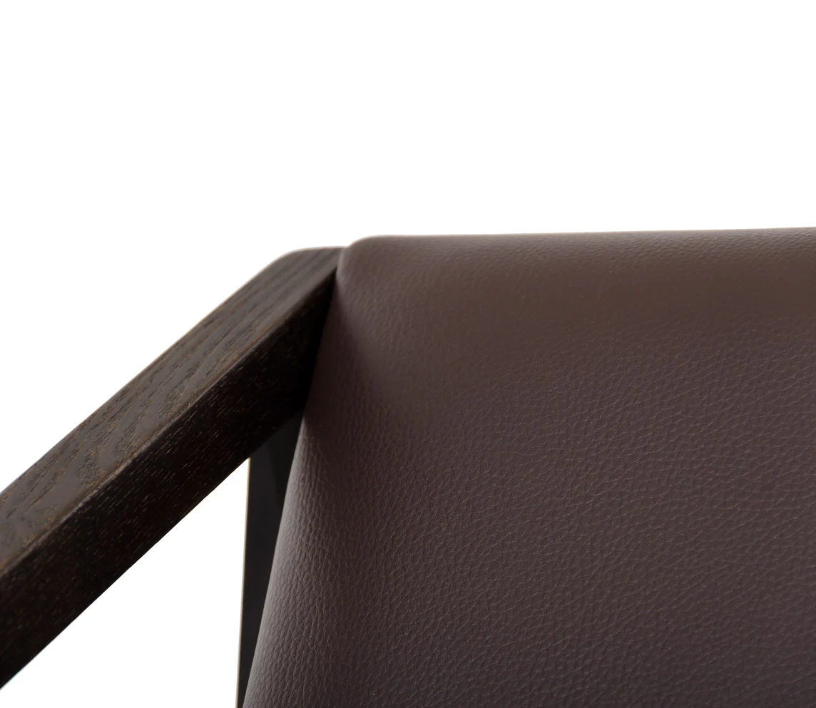 29' Brown Eco Leather Lounge Chair By Homeroots - Image 5