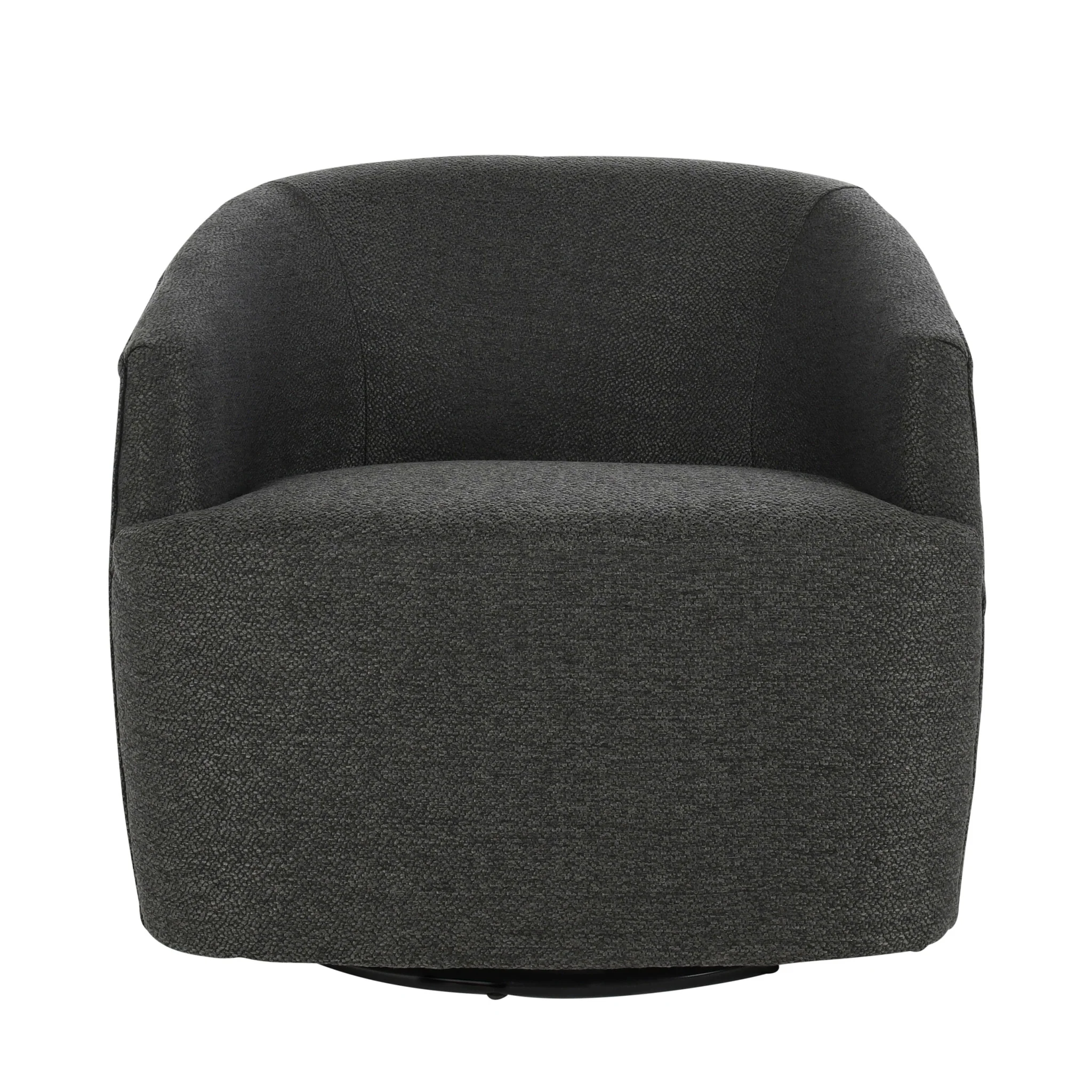 29" Gray Polyester Swivel Side Chair By Homeroots - Image 3