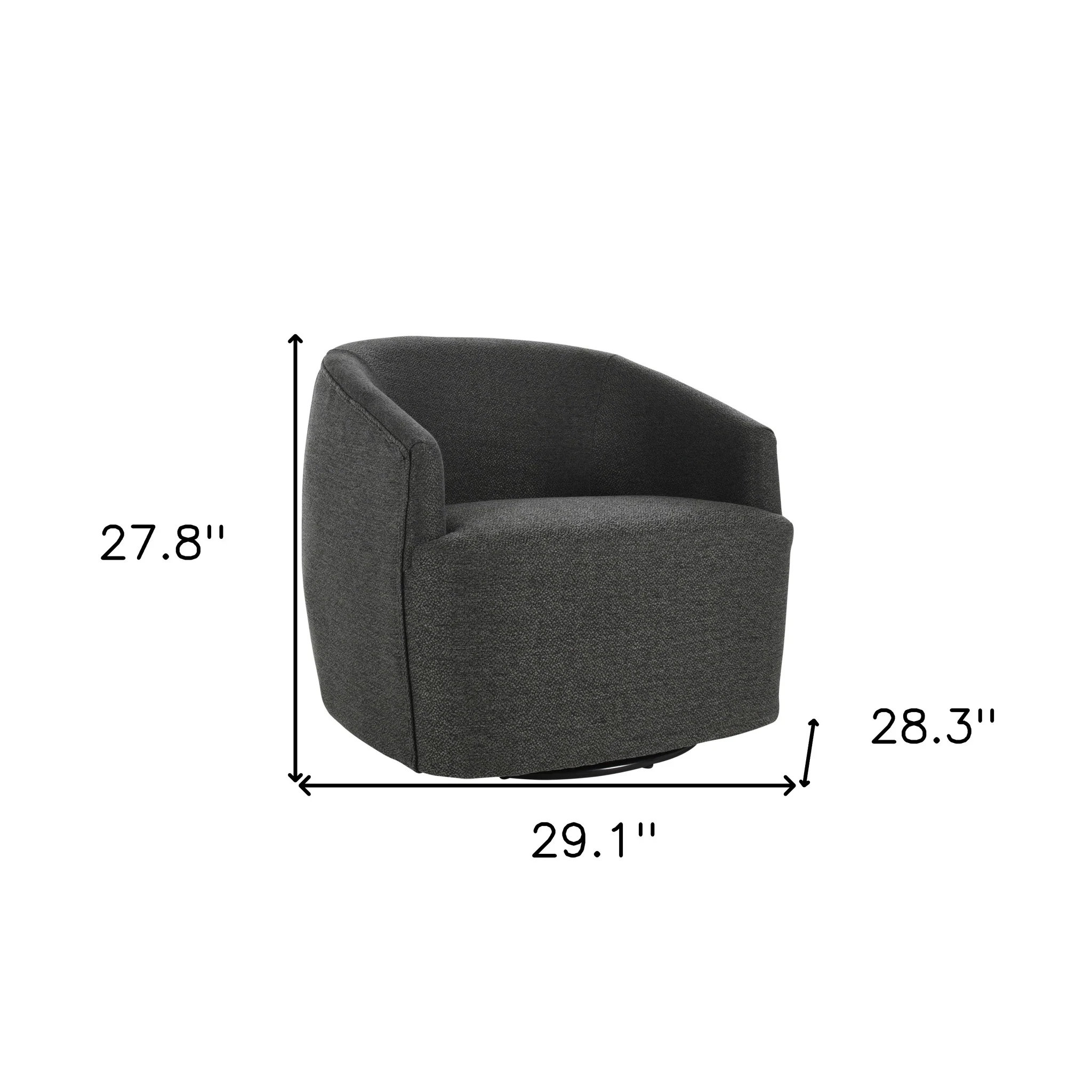 29" Gray Polyester Swivel Side Chair By Homeroots - Image 6