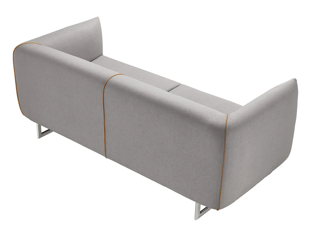 29" Grey and Yellow Fabric Foam Metal and Wood Sofa Set By Homeroots - Image 4