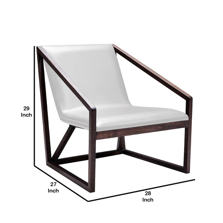 29' Grey Eco Leather Lounge Chair By Homeroots - Image 3