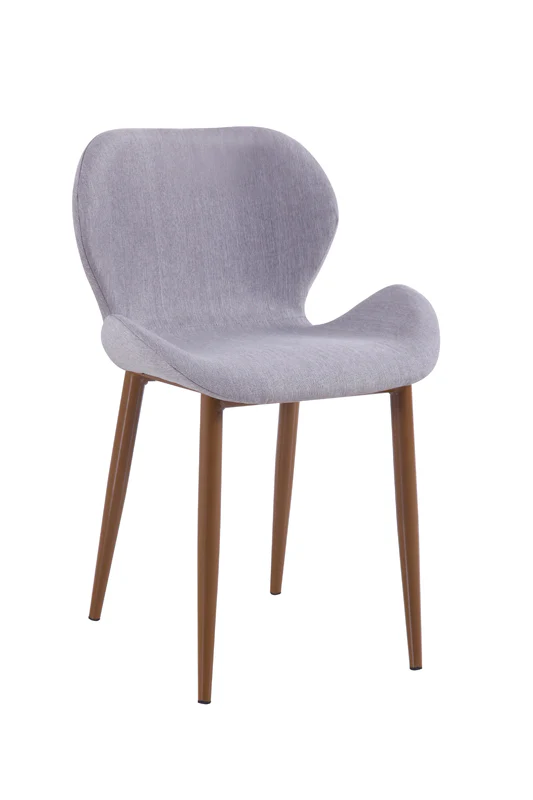 29' Grey Fabric And Metal Dining Chair By Homeroots - Image 3