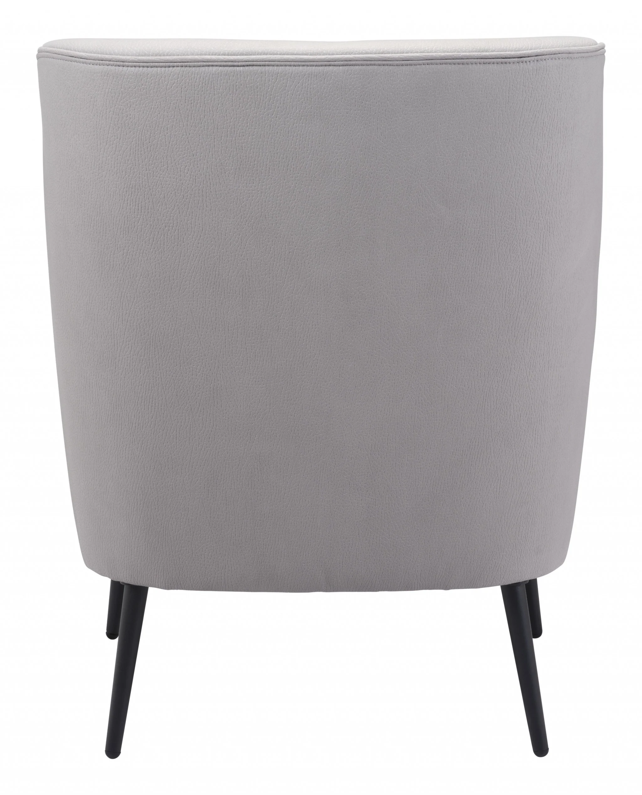 29" Grey Faux Leather And Black Arm Chair By Homeroots - Image 5