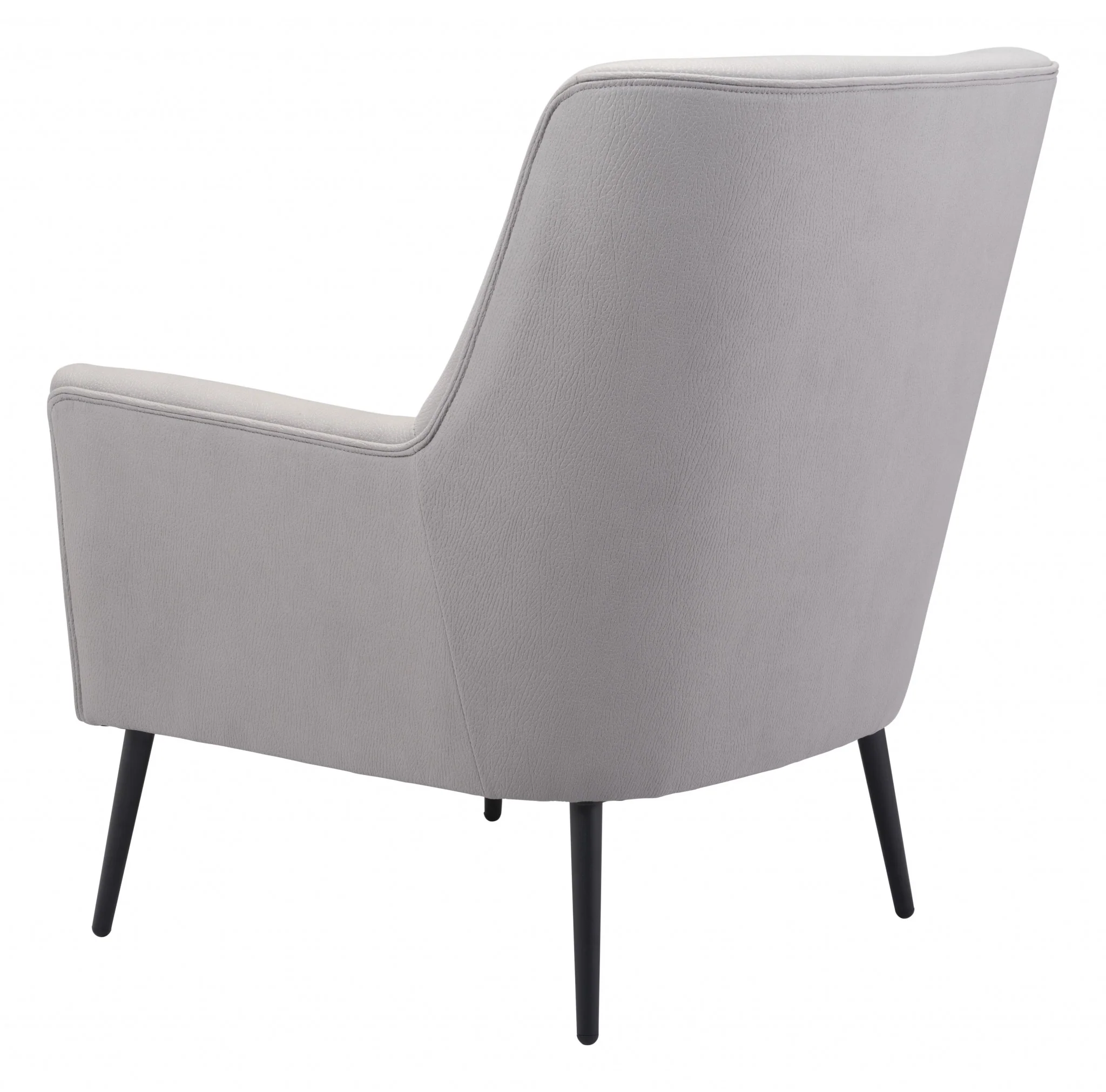 29" Grey Faux Leather And Black Arm Chair By Homeroots - Image 6