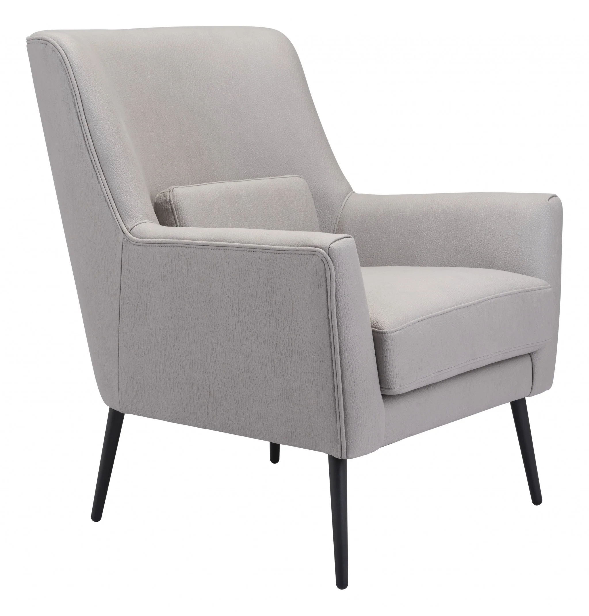 29" Grey Faux Leather And Black Arm Chair By Homeroots - Image 7