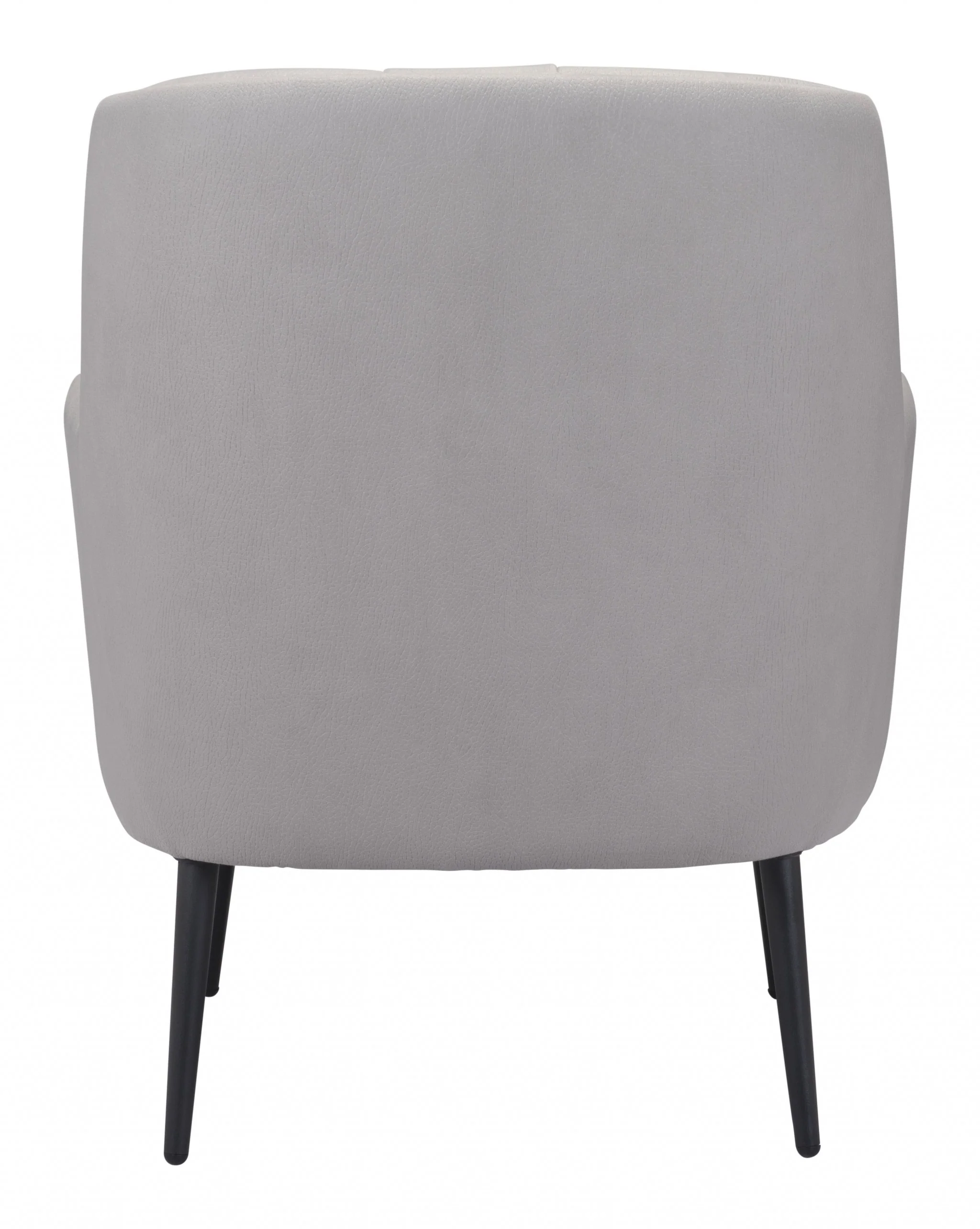 29" Grey Faux Leather And Black Tufted Arm Chair By Homeroots - Image 4