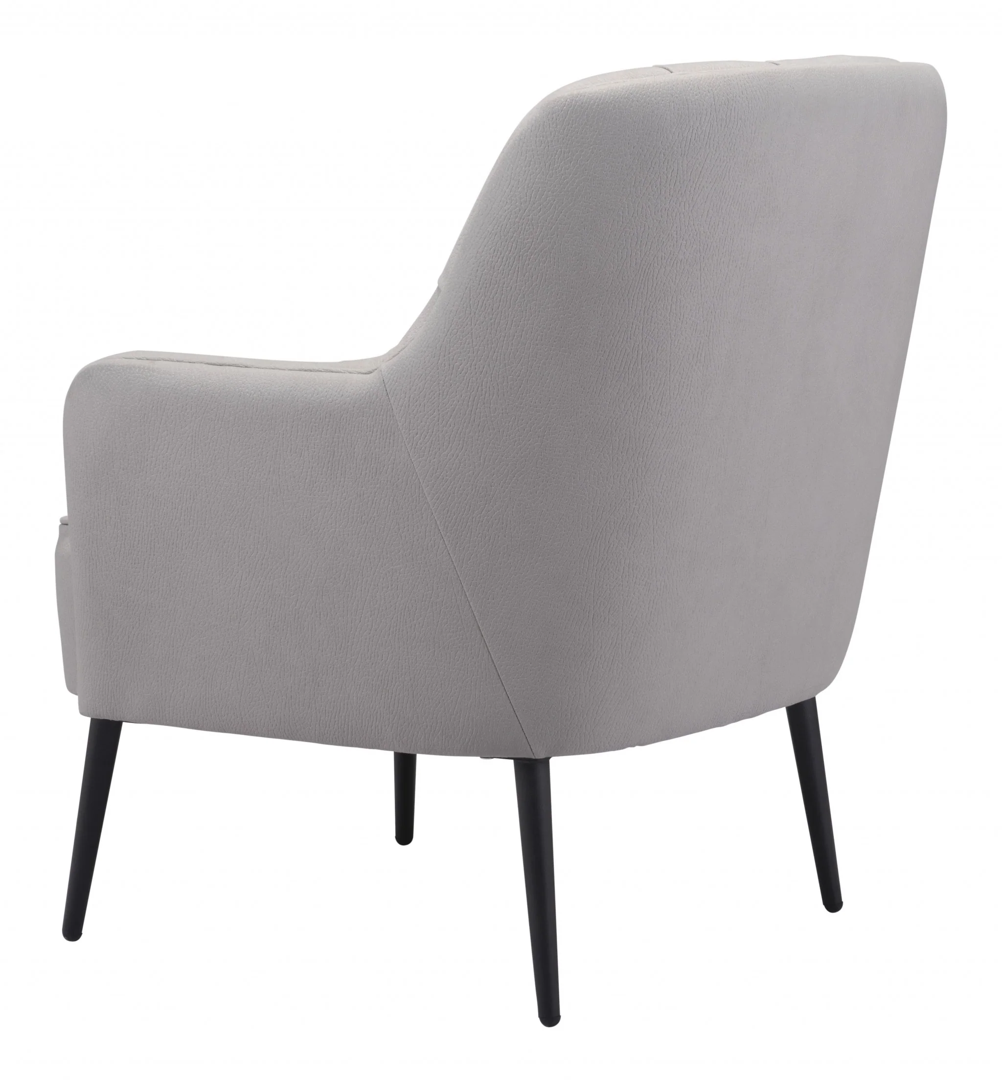 29" Grey Faux Leather And Black Tufted Arm Chair By Homeroots - Image 5