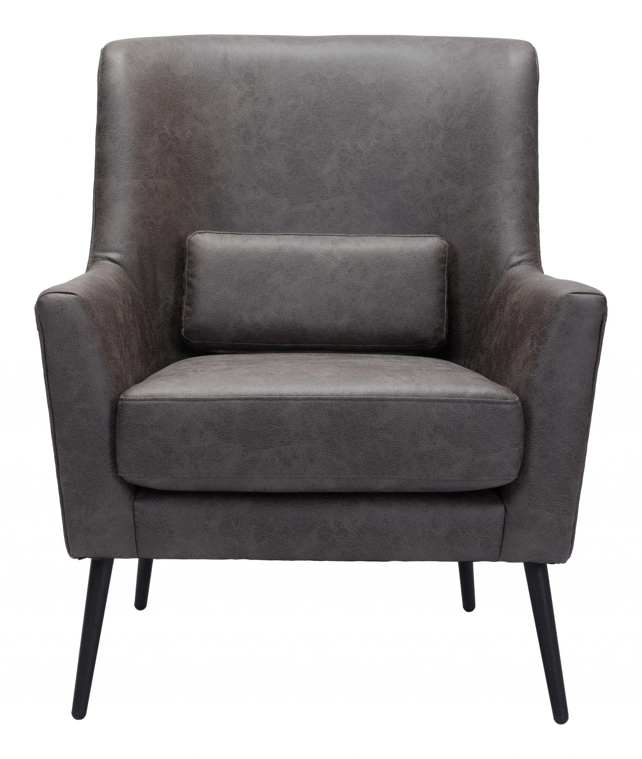 29" Grey Faux Leather And Gold Arm Chair By Homeroots - Image 4