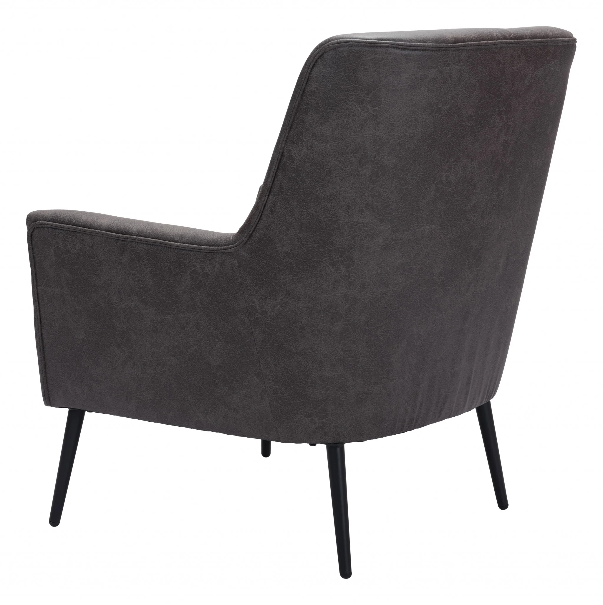 29" Grey Faux Leather And Gold Arm Chair By Homeroots - Image 6