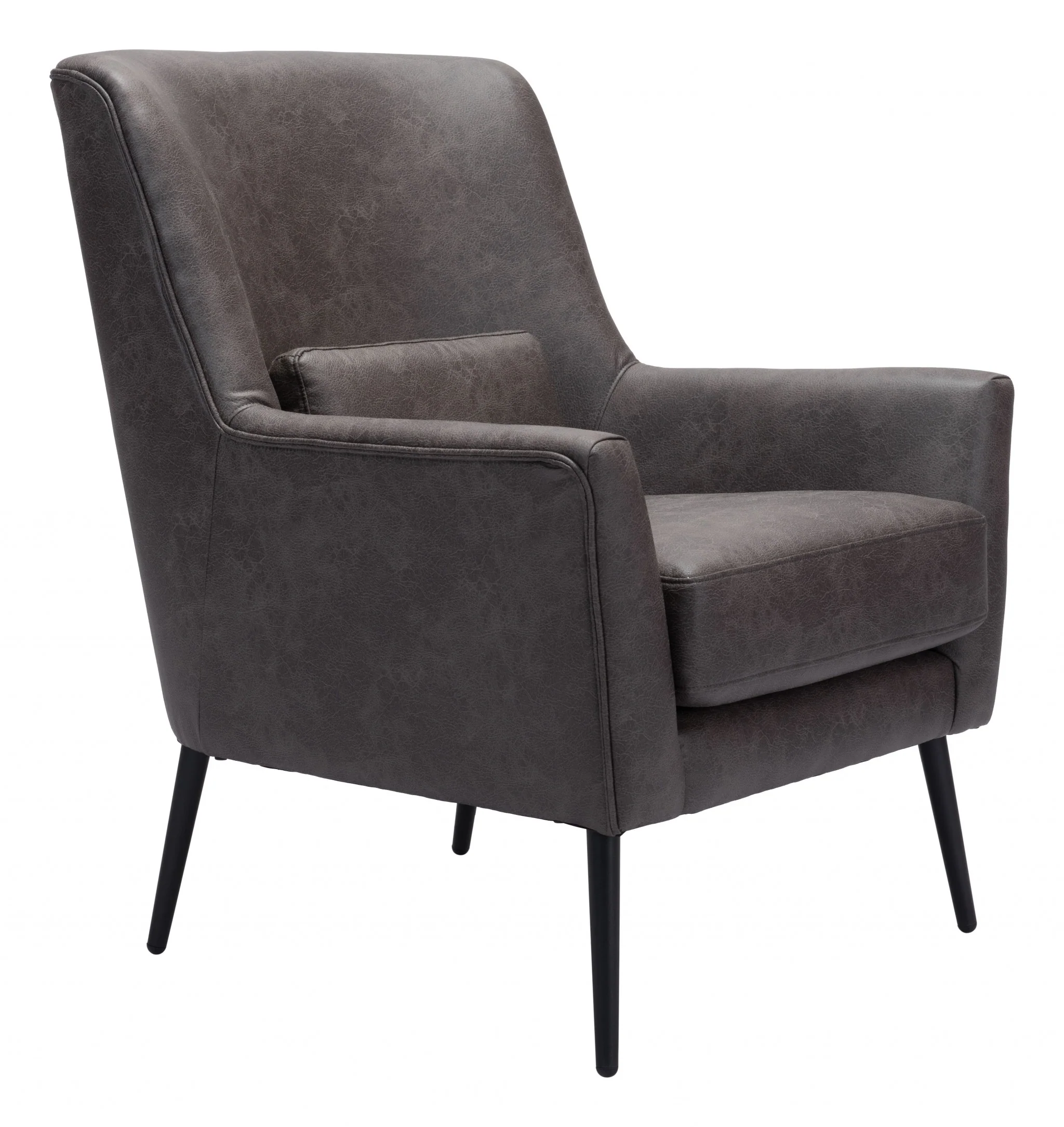 29" Grey Faux Leather And Gold Arm Chair By Homeroots - Image 7