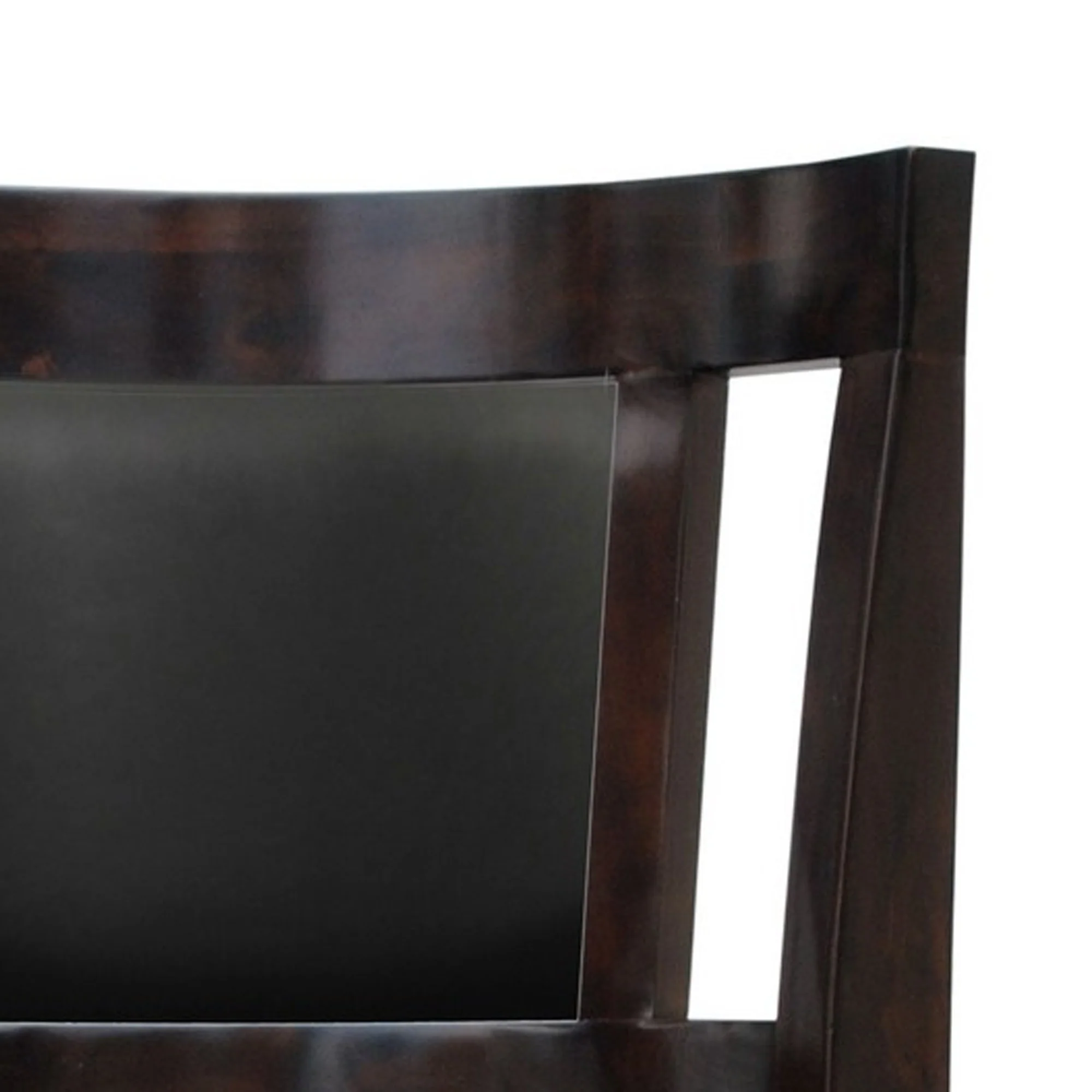 29 Inches Swivel Wooden Frame Counter Stool With Padded Back Dark Brown By Benzara - Image 3