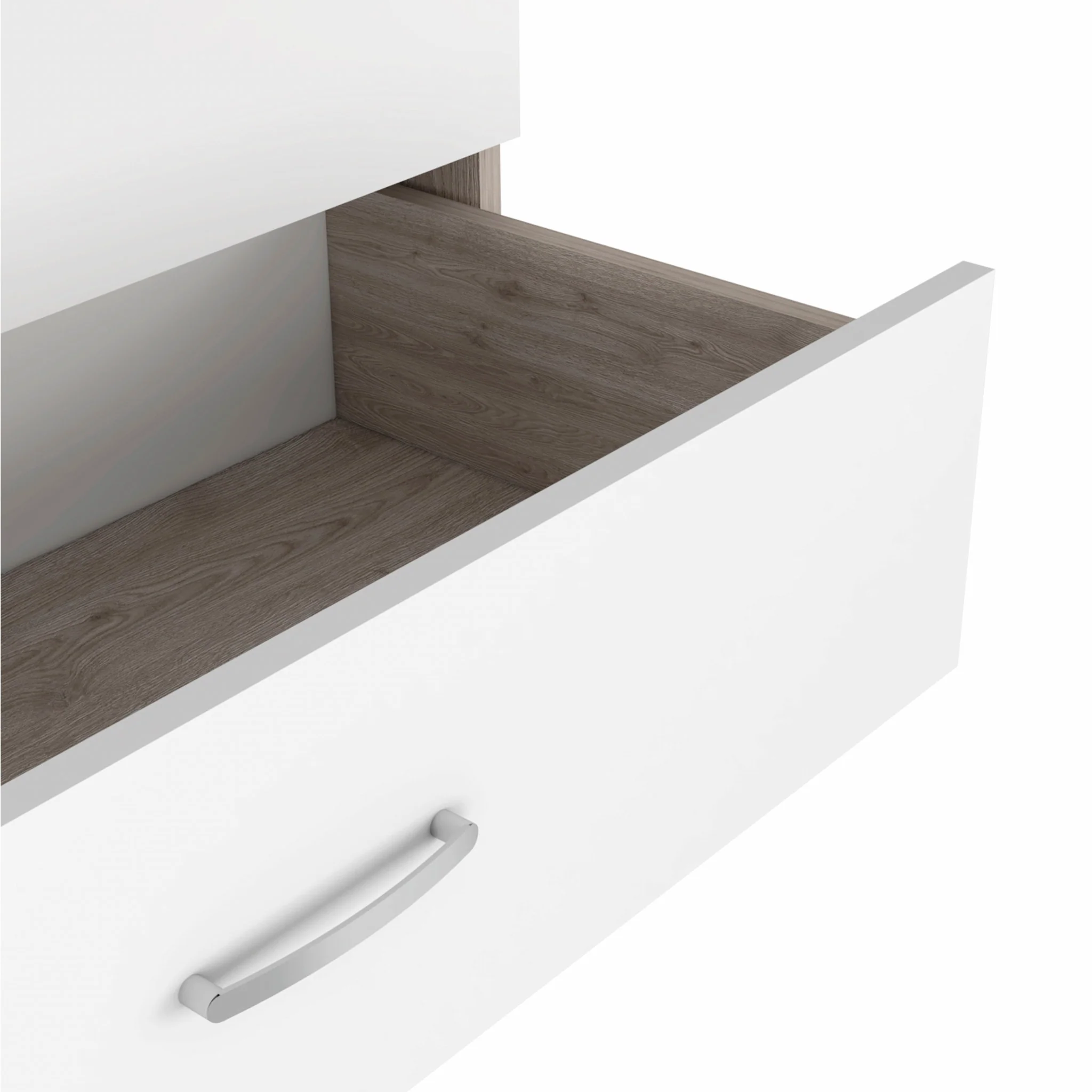29" Light Gray and White Three Drawer Dresser By Homeroots - Image 3