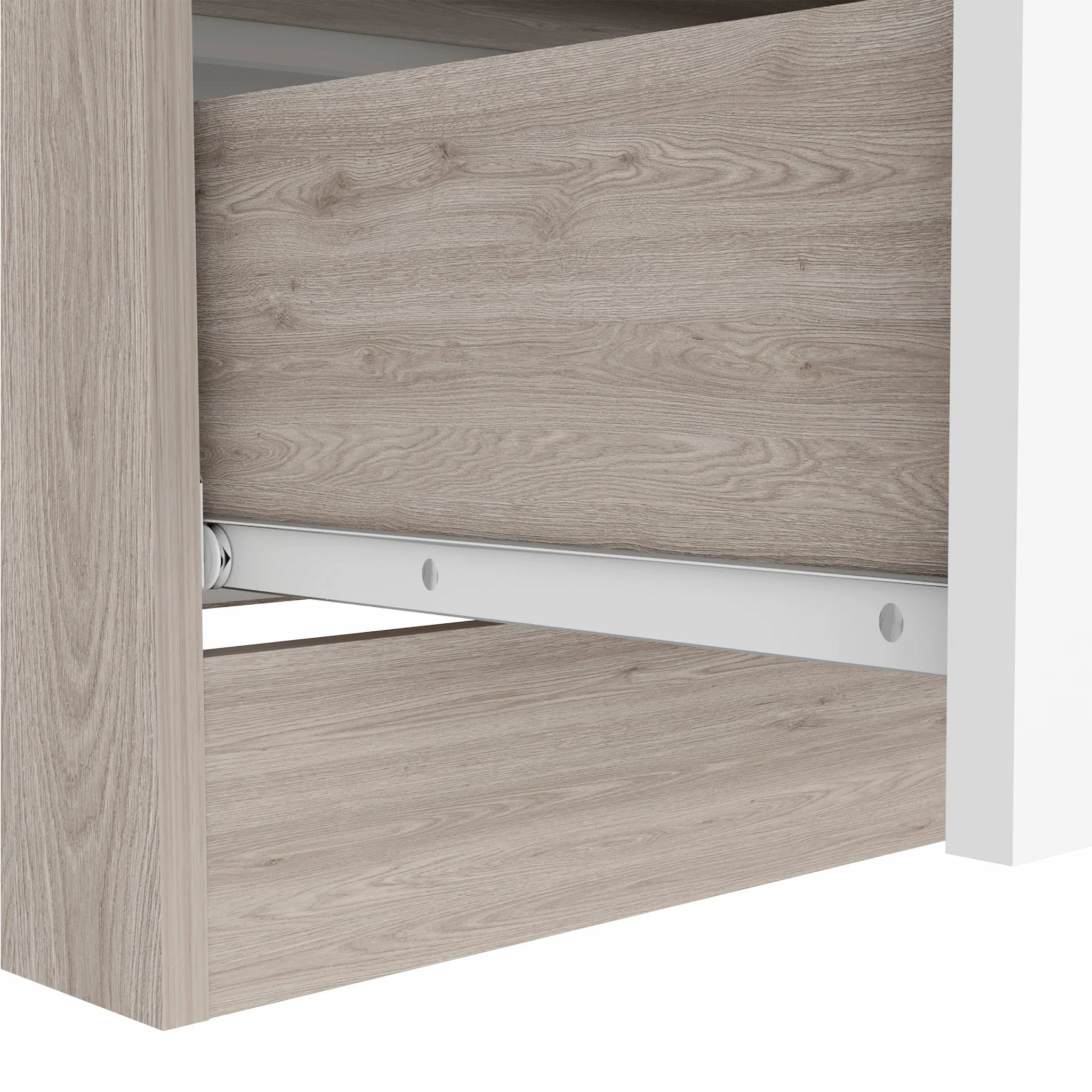 29" Light Gray and White Three Drawer Dresser By Homeroots - Image 4