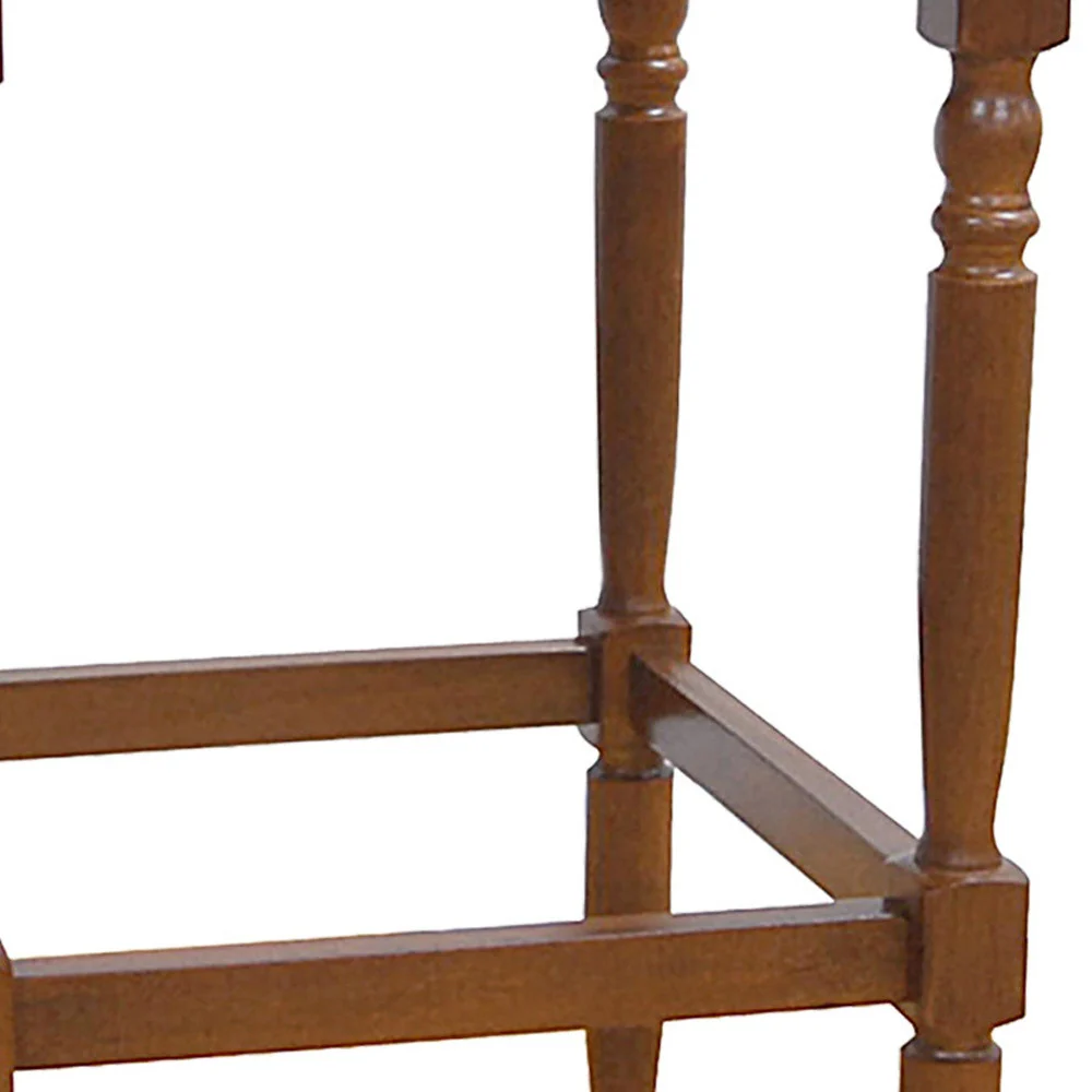29" Natural And Brown Backless Bar Height Chair With Footrest By Homeroots - Image 3