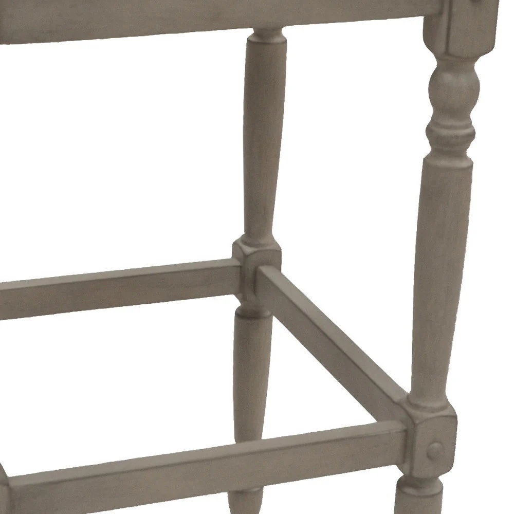 29" Natural And Gray Backless Bar Height Chair With Footrest By Homeroots - Image 3
