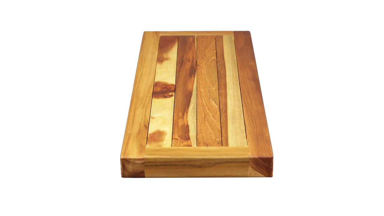 29" Natural Teak Wood Bath Tray and Seat By Homeroots - Image 3