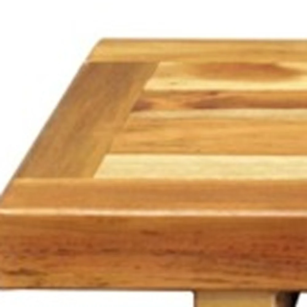 29" Natural Teak Wood Bath Tray and Seat By Homeroots - Image 4