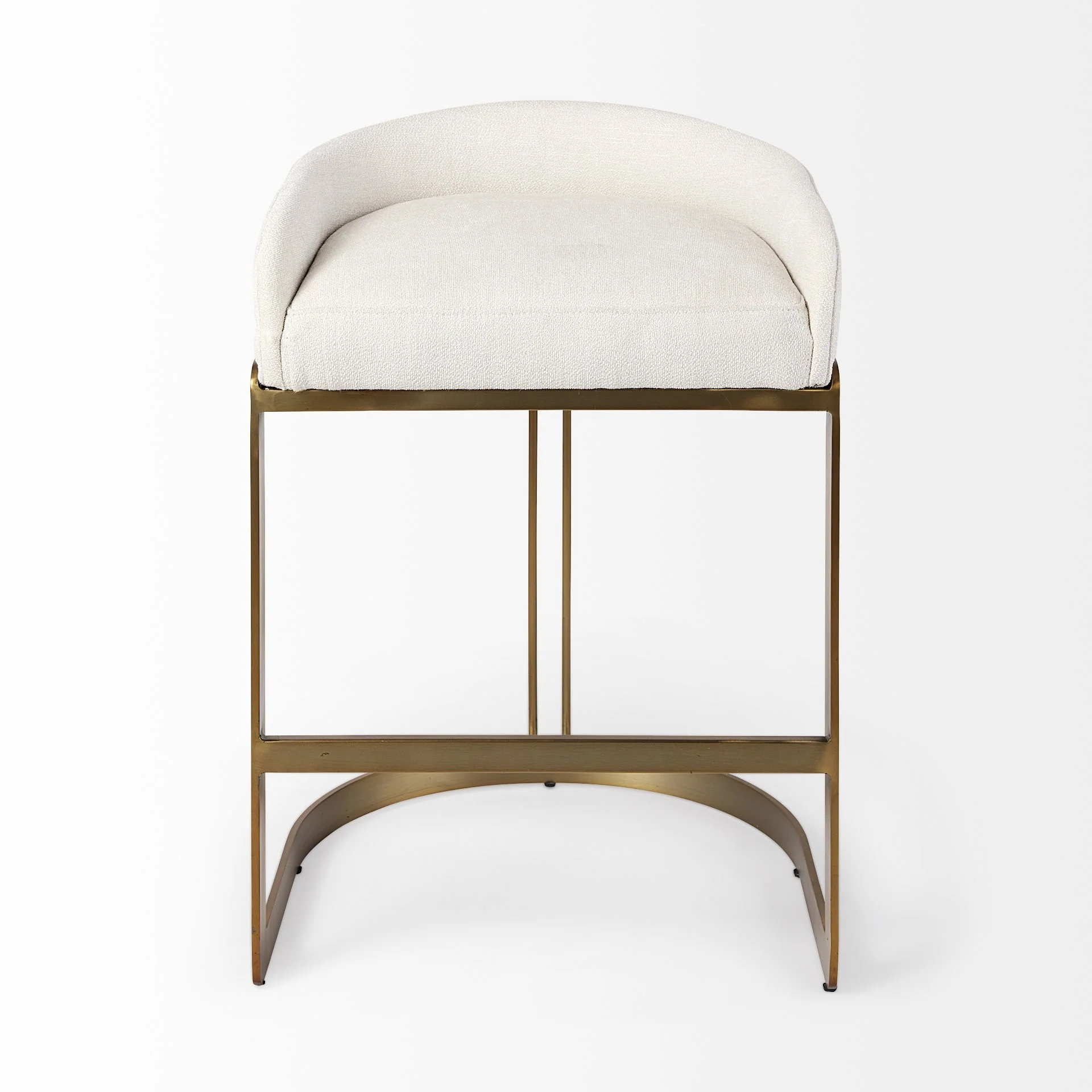 29" Off White And Gold Low Back Counter Stool By Homeroots - Image 2