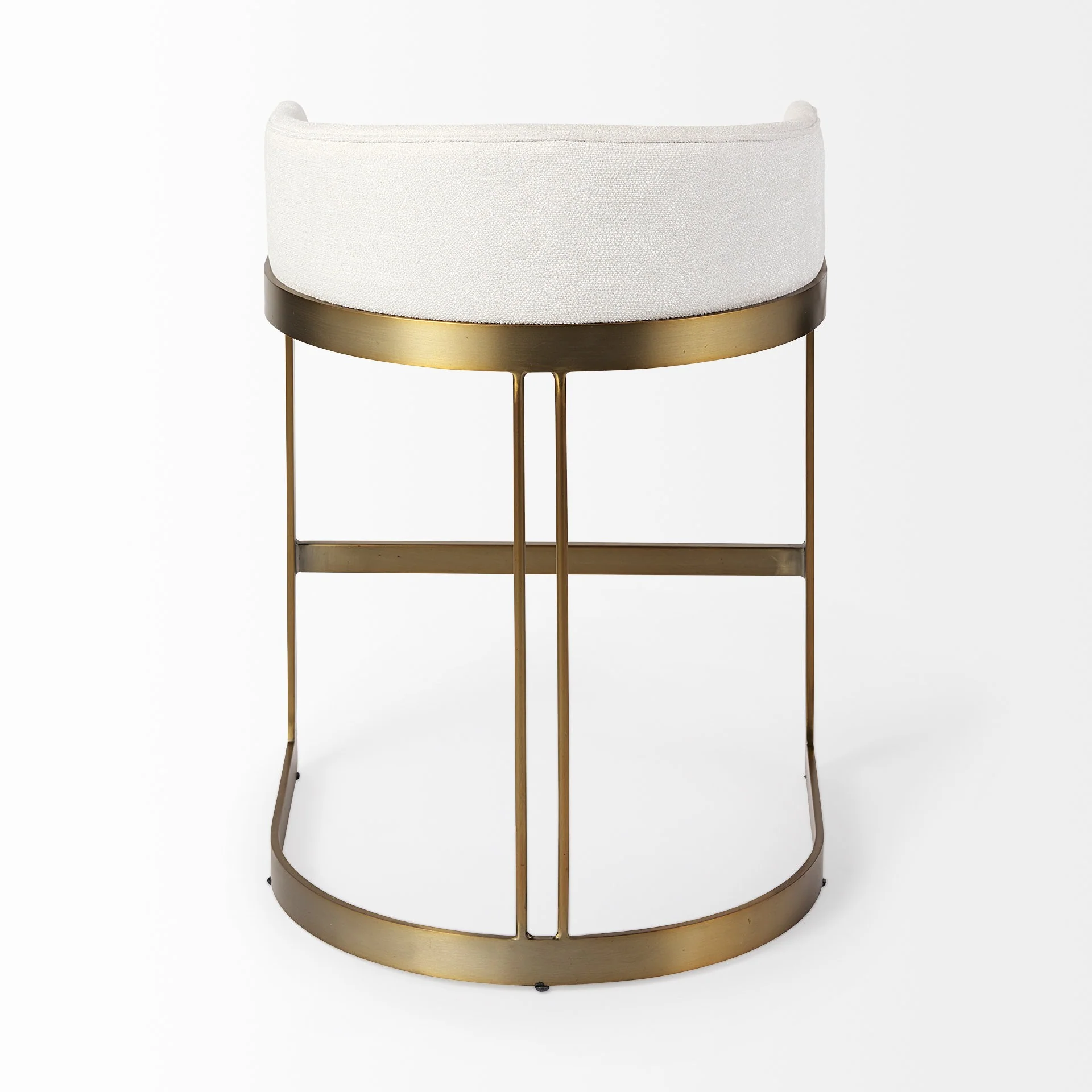 29" Off White And Gold Low Back Counter Stool By Homeroots - Image 4