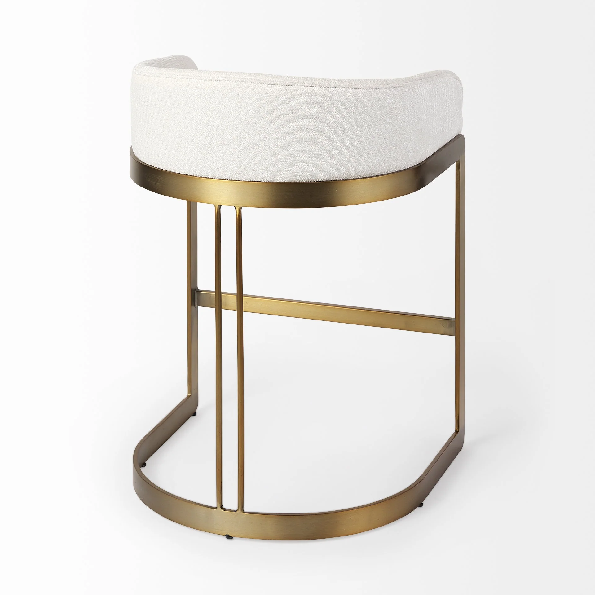 29" Off White And Gold Low Back Counter Stool By Homeroots - Image 5