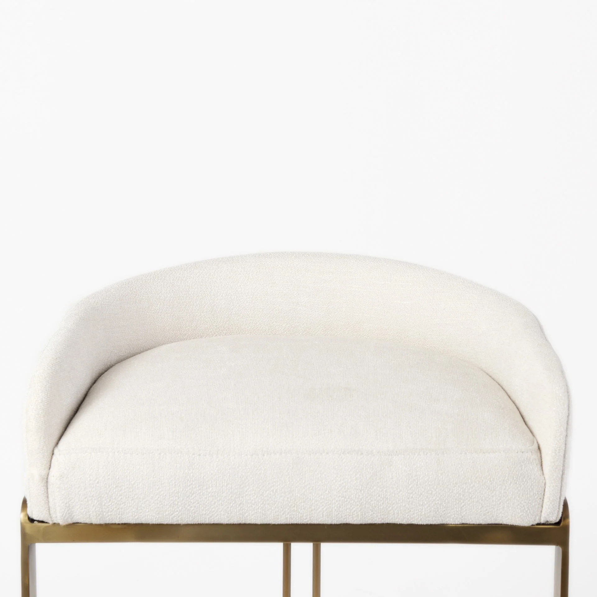 29" Off White And Gold Low Back Counter Stool By Homeroots - Image 6