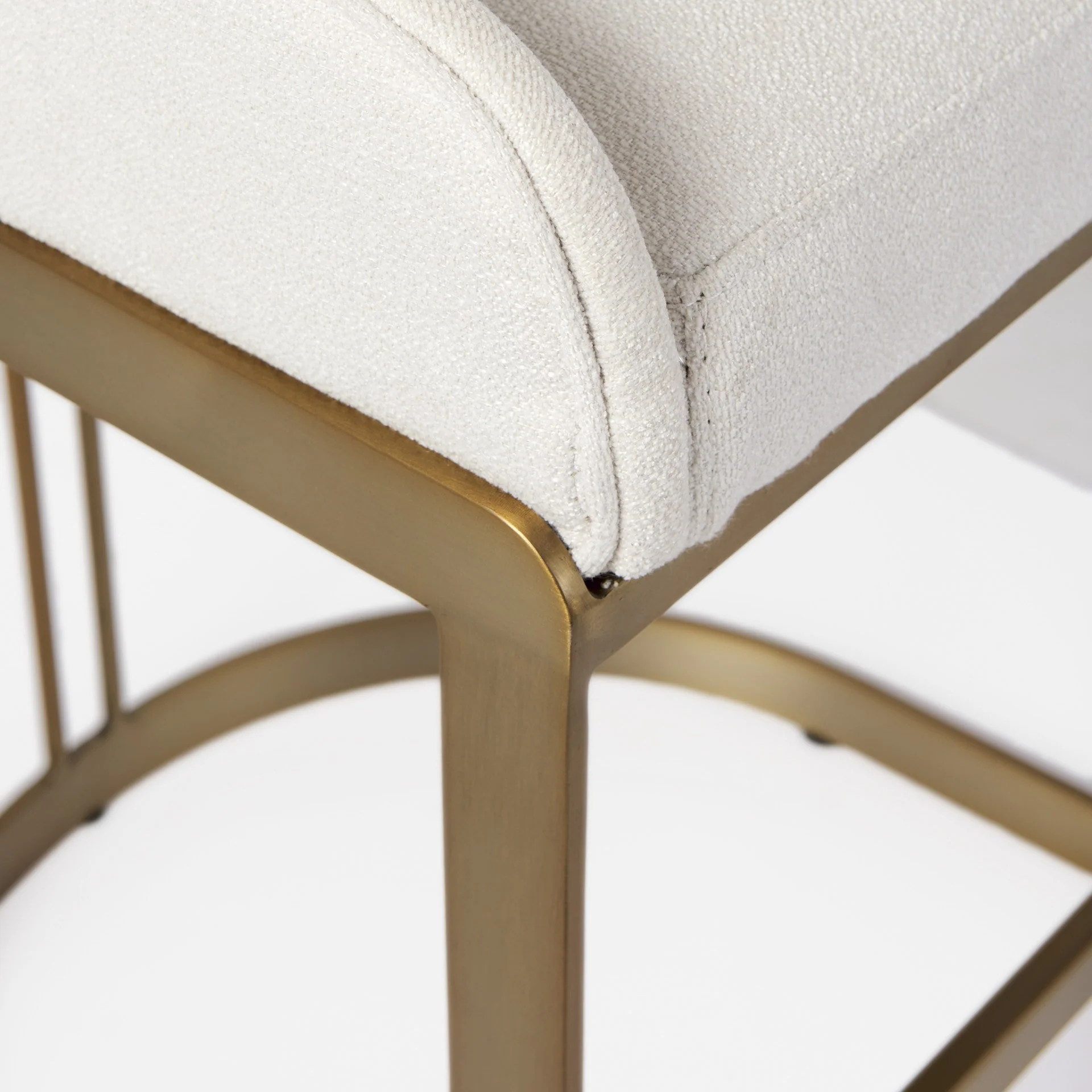 29" Off White And Gold Low Back Counter Stool By Homeroots - Image 7