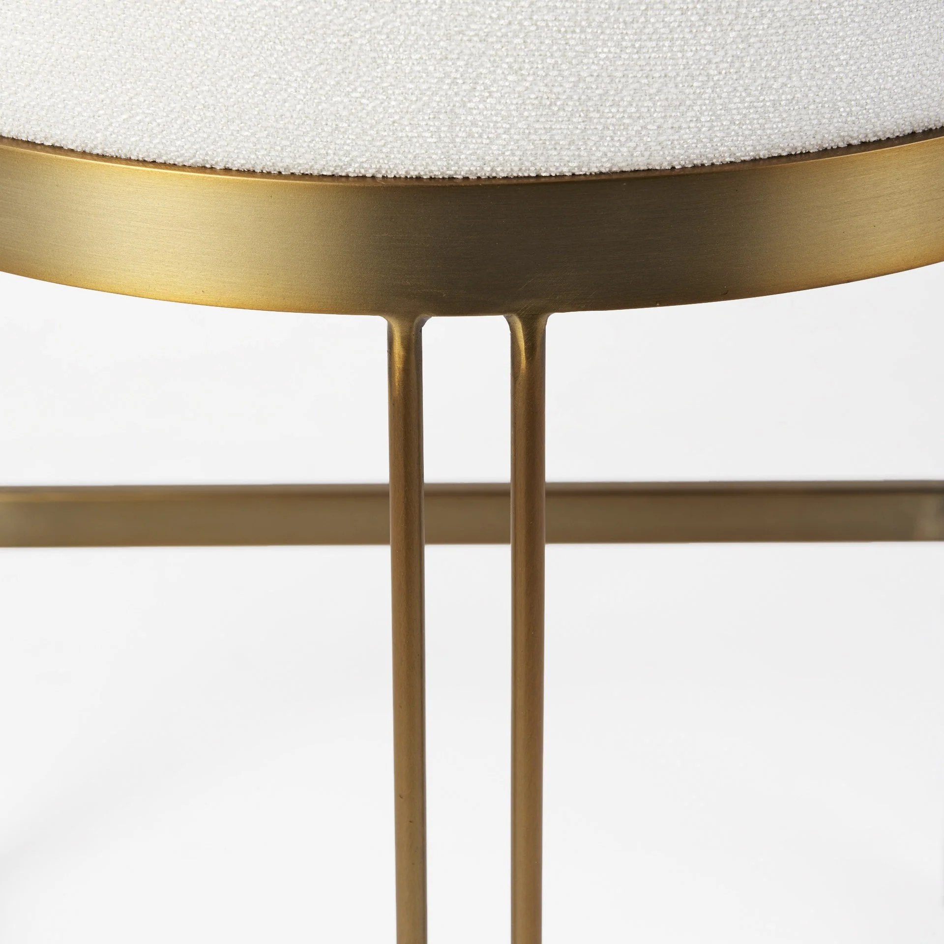 29" Off White And Gold Low Back Counter Stool By Homeroots - Image 9