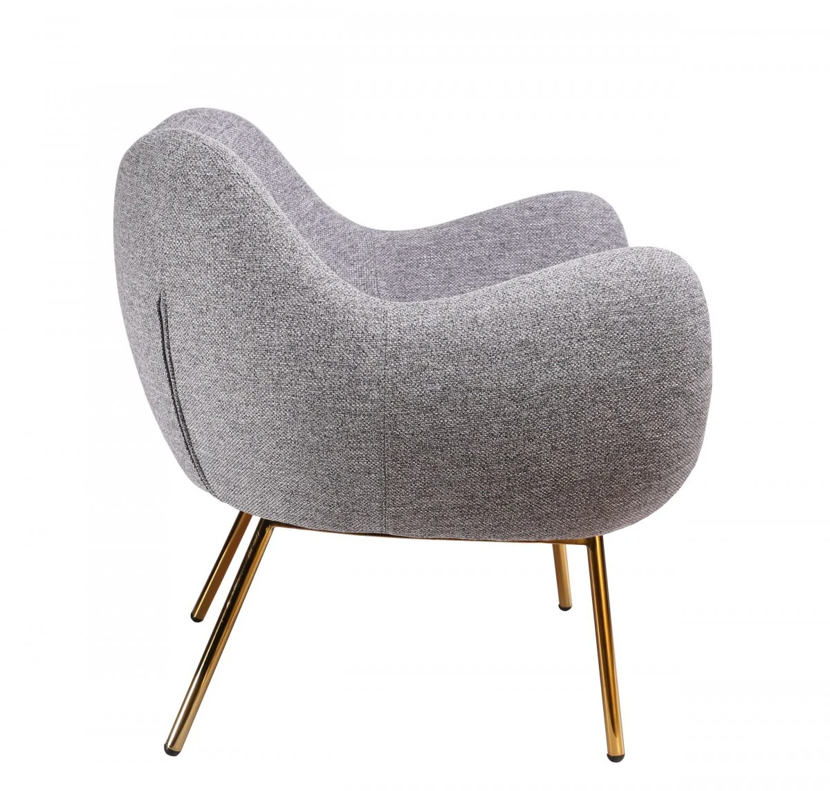 29" Plush Grey and Gold Comfy Accent Chair By Homeroots - Image 2