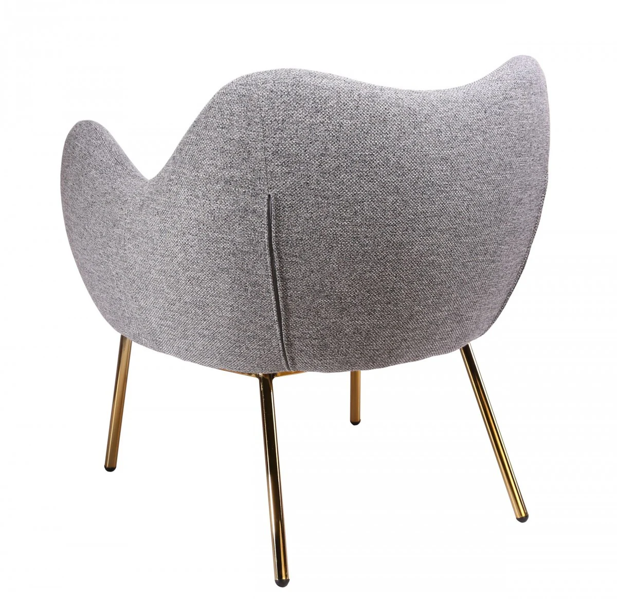 29" Plush Grey and Gold Comfy Accent Chair By Homeroots - Image 3