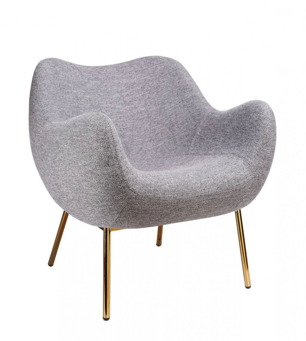 29" Plush Grey and Gold Comfy Accent Chair By Homeroots - Image 4