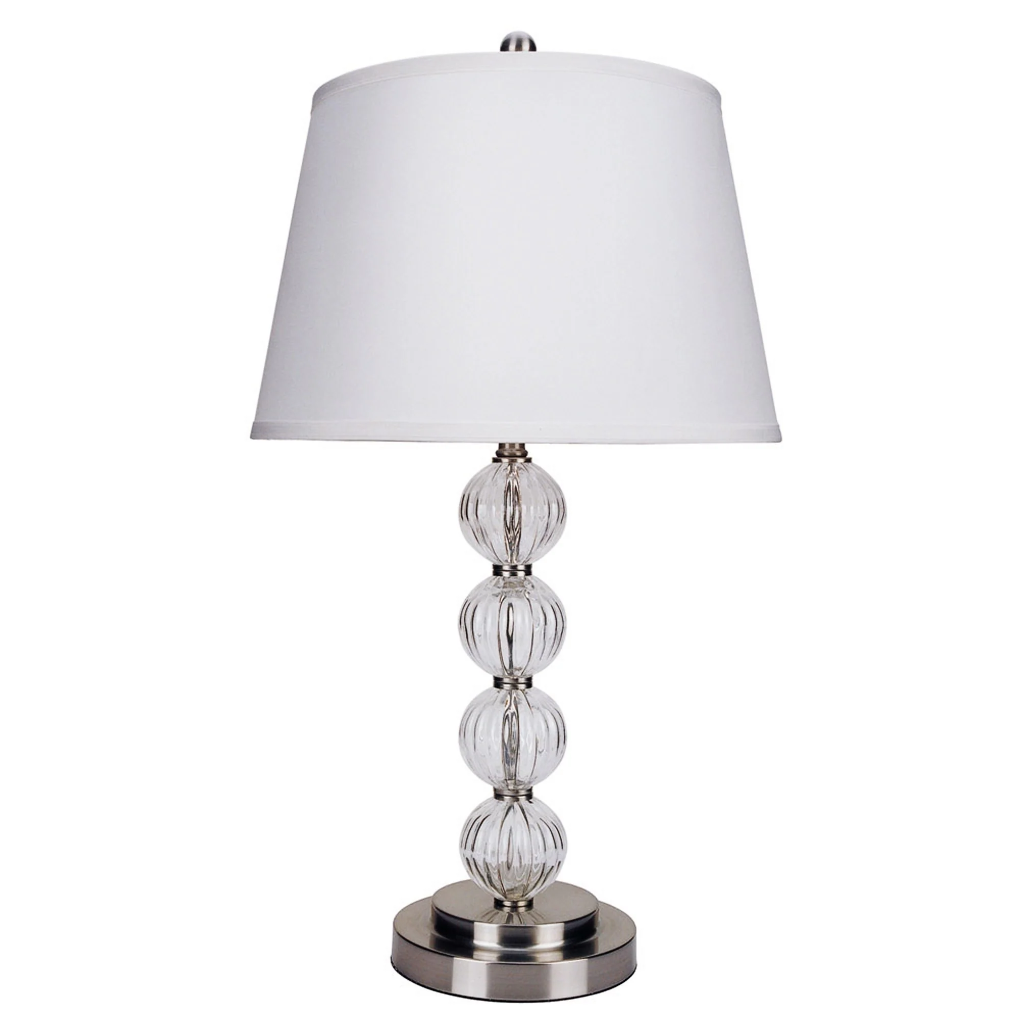 29" Silver Metal Table Lamp With White Classic Empire Shade By Homeroots - Image 3