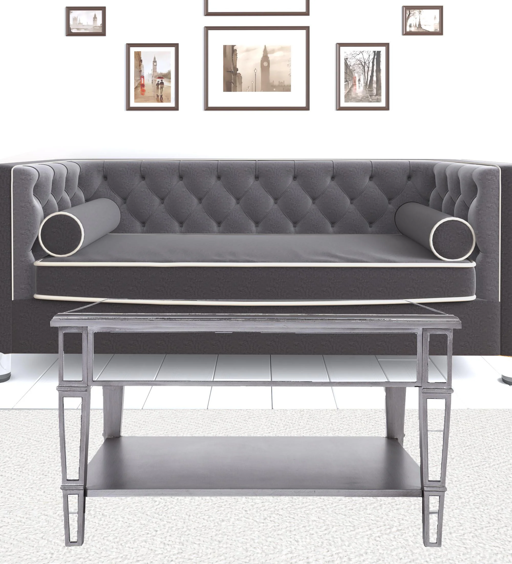 29" Silver Mirrored Glass Square Coffee Table By Homeroots - Image 9