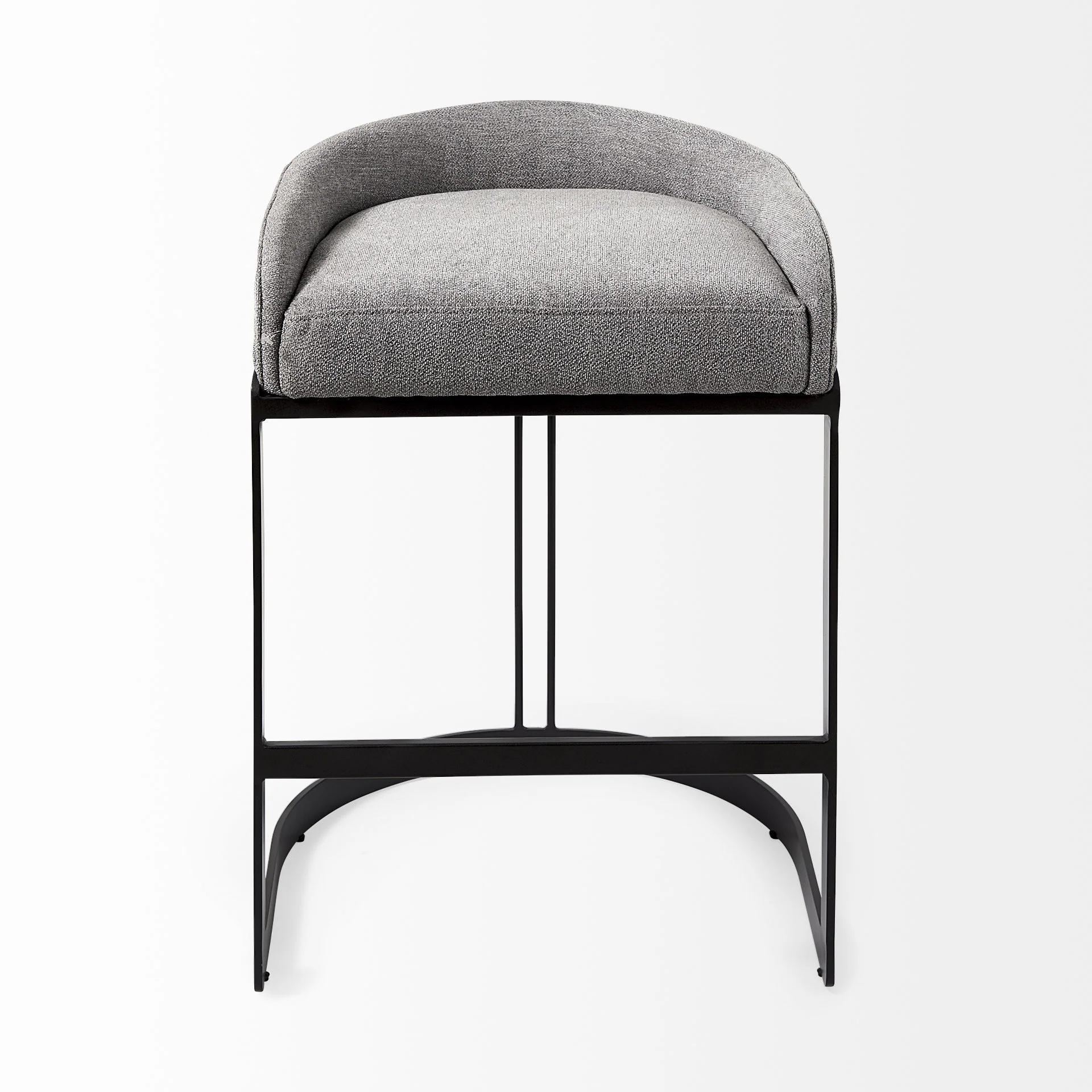29" Soft Gray And Black Low Back Counter Stool By Homeroots - Image 2
