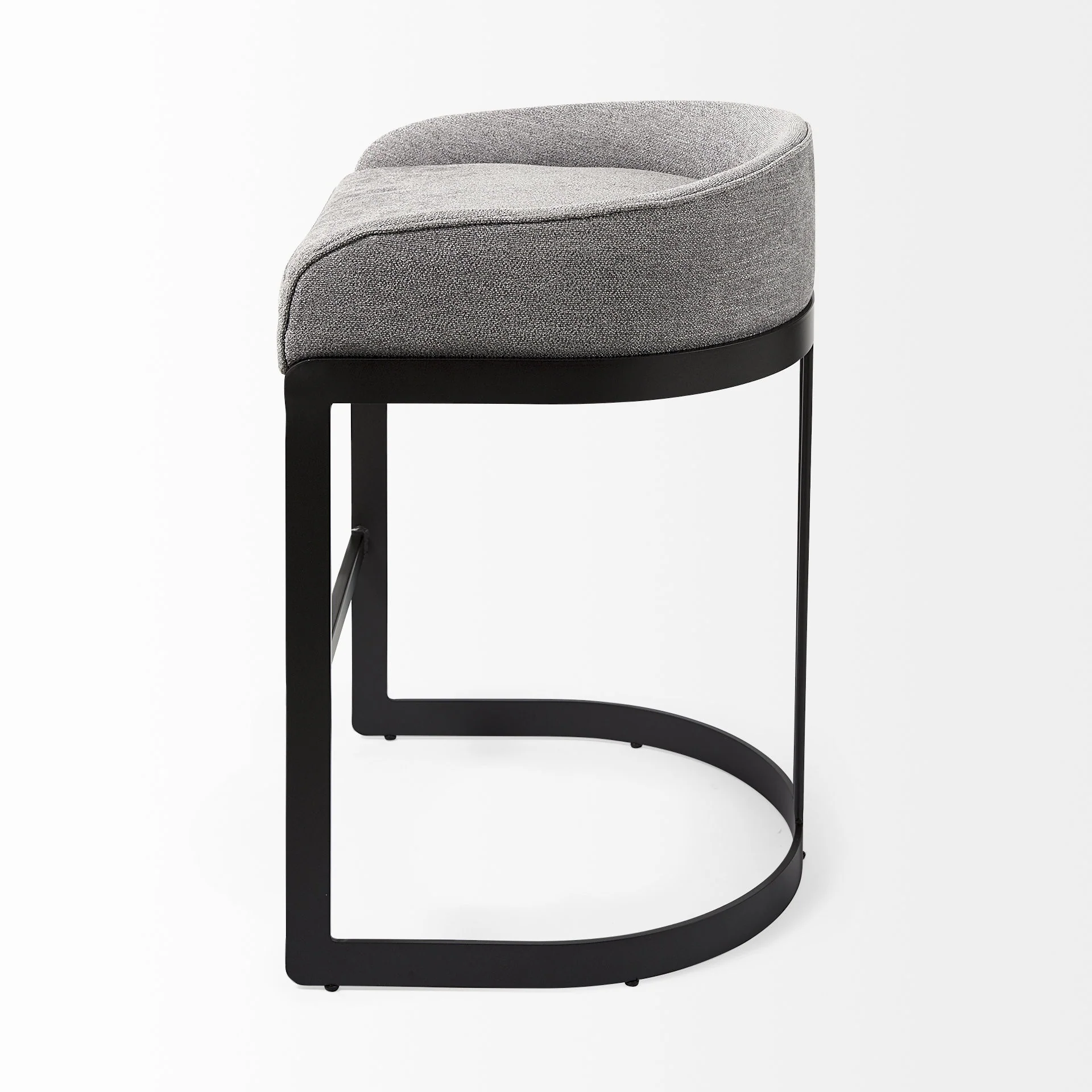 29" Soft Gray And Black Low Back Counter Stool By Homeroots - Image 3
