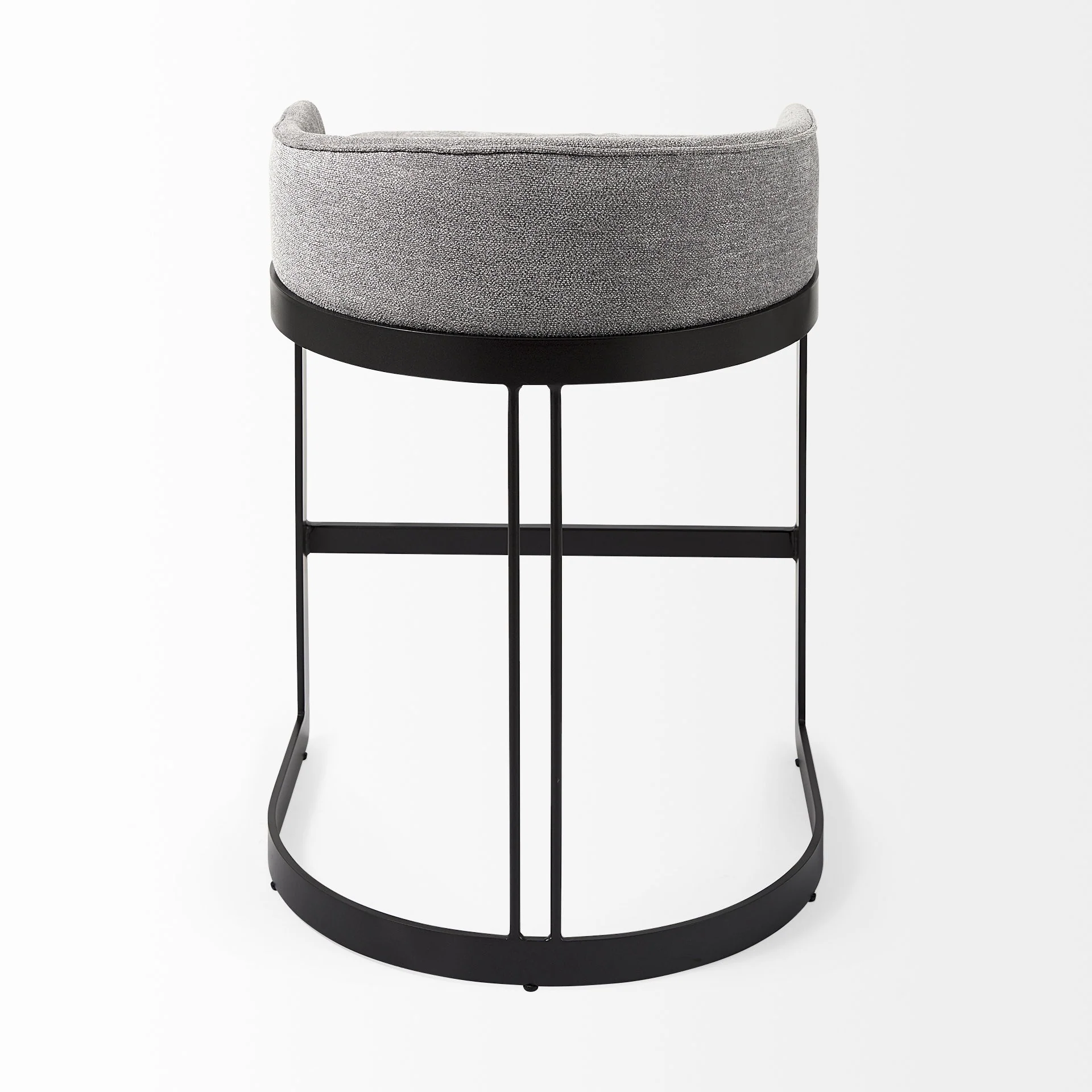 29" Soft Gray And Black Low Back Counter Stool By Homeroots - Image 4